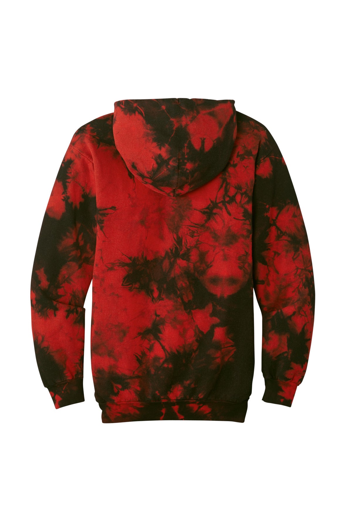 Port & Co Crystal Tie-Dye Pullover Hoodie - Black/ Red