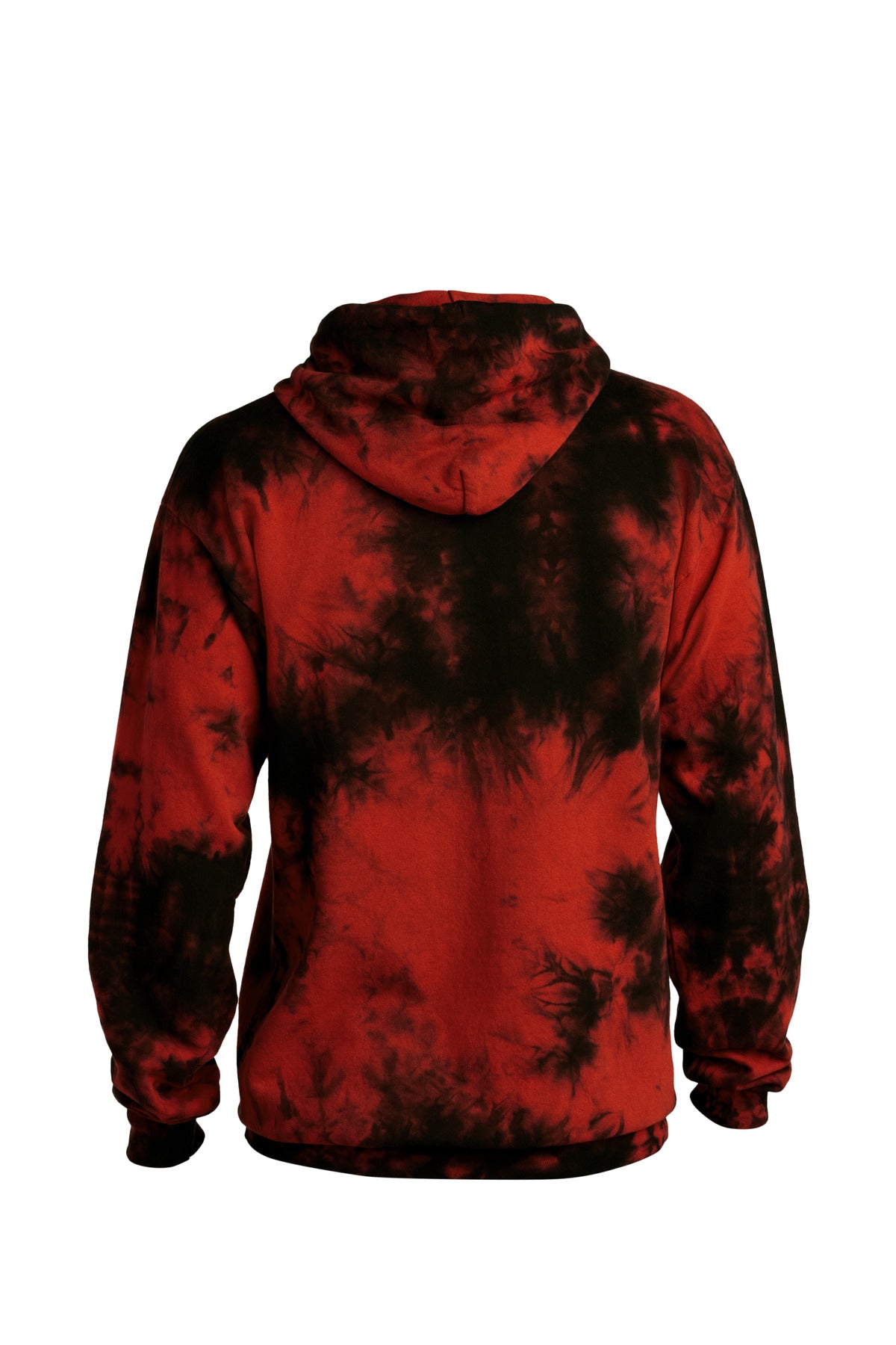 Port & Co Crystal Tie-Dye Pullover Hoodie - Black/ Red