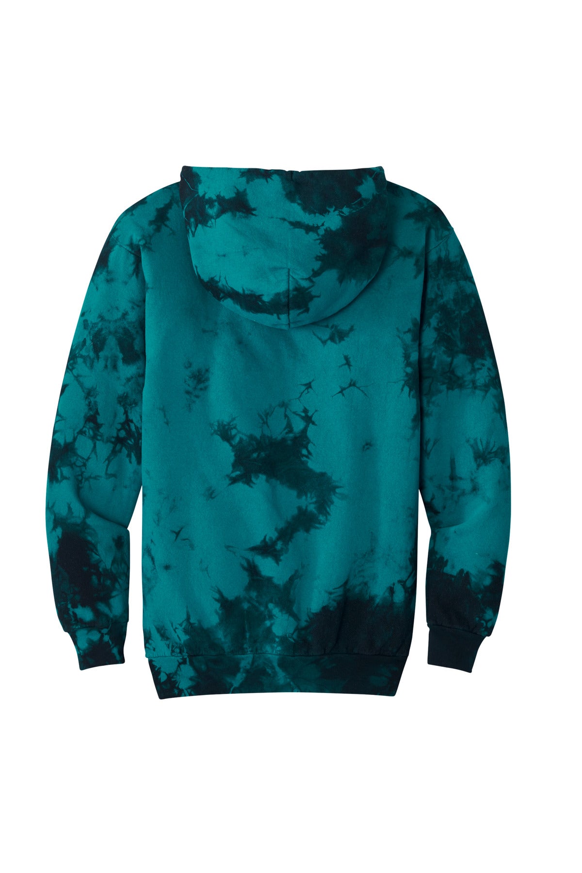 Port & Co Crystal Tie-Dye Pullover Hoodie - Black/ Teal