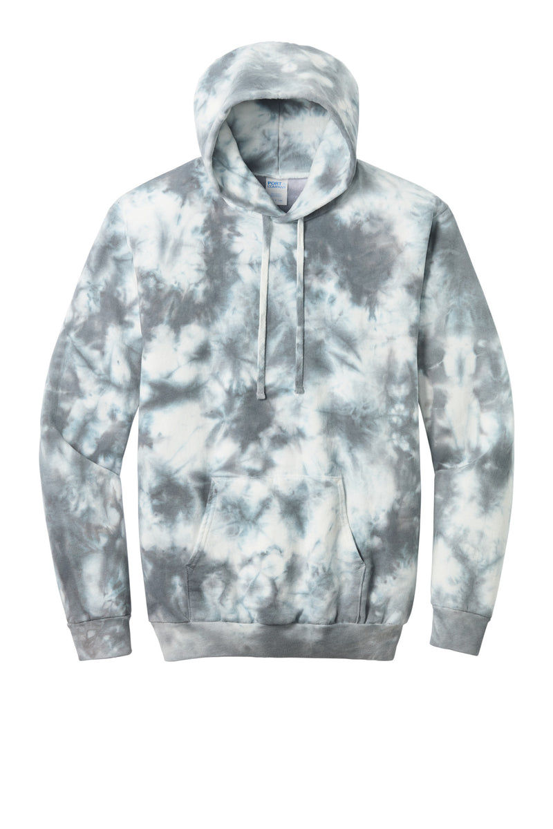 Port & Co Crystal Tie-Dye Pullover Hoodie - Grey