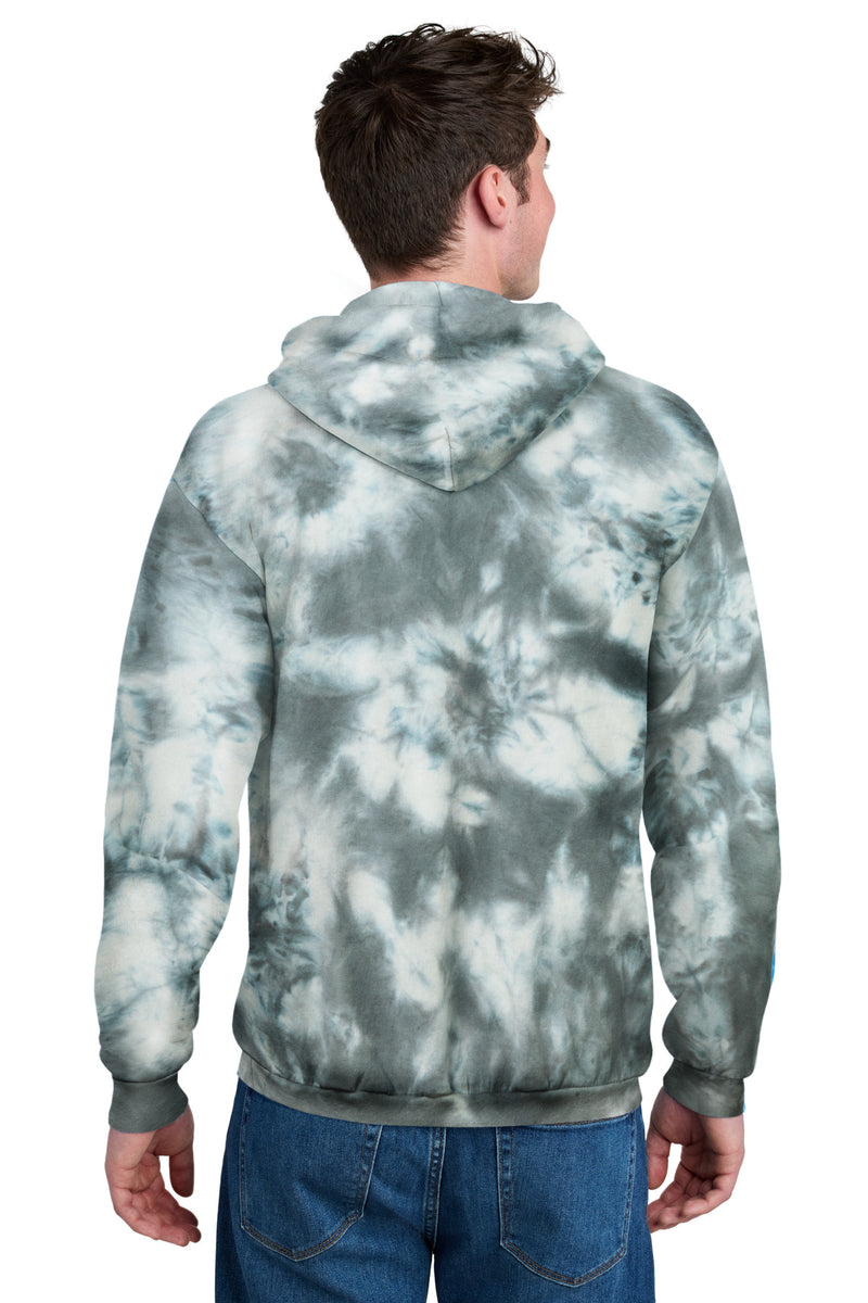 Port & Co Crystal Tie-Dye Pullover Hoodie - Grey
