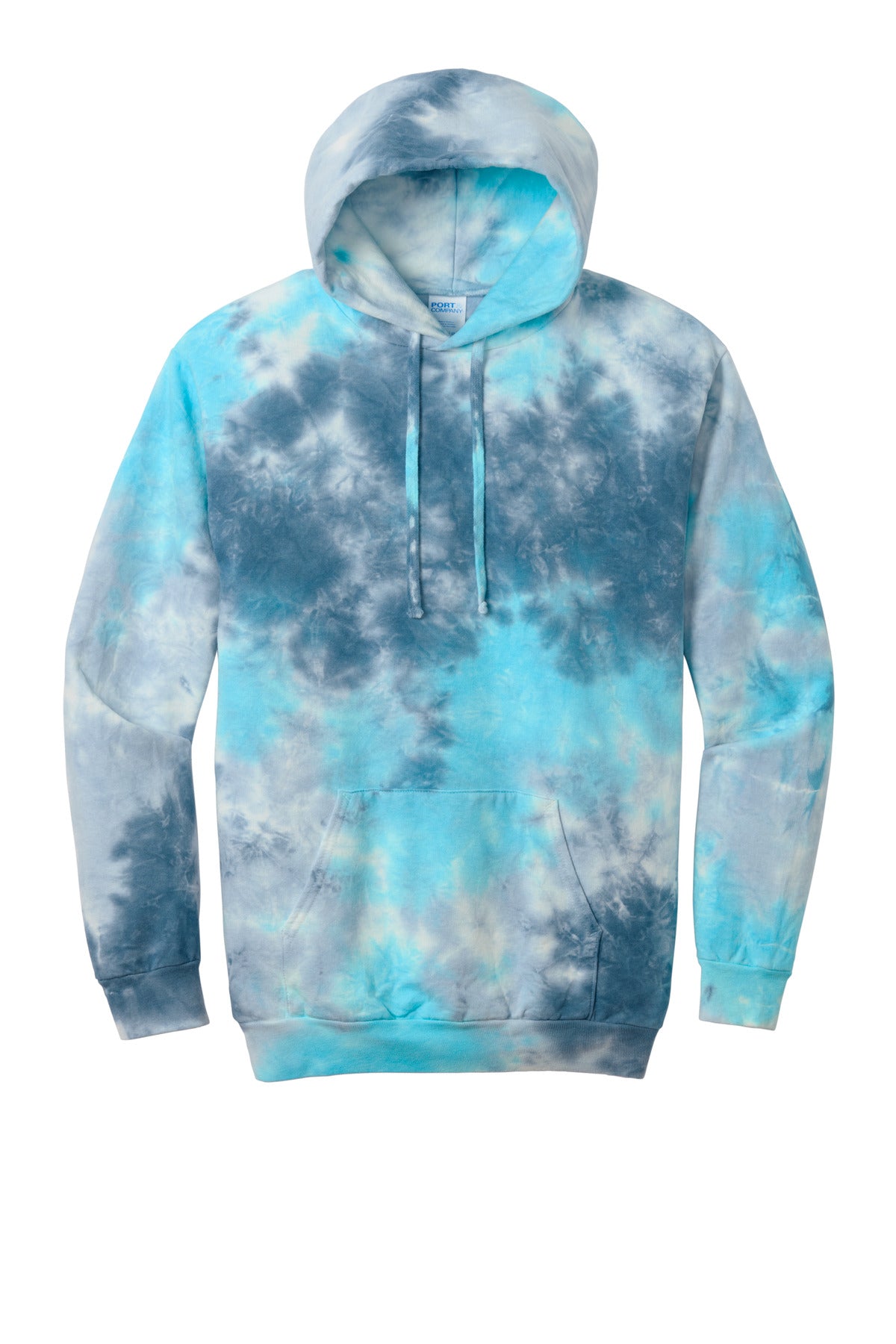 Port & Co Crystal Tie-Dye Pullover Hoodie - Lagoon Colorburst