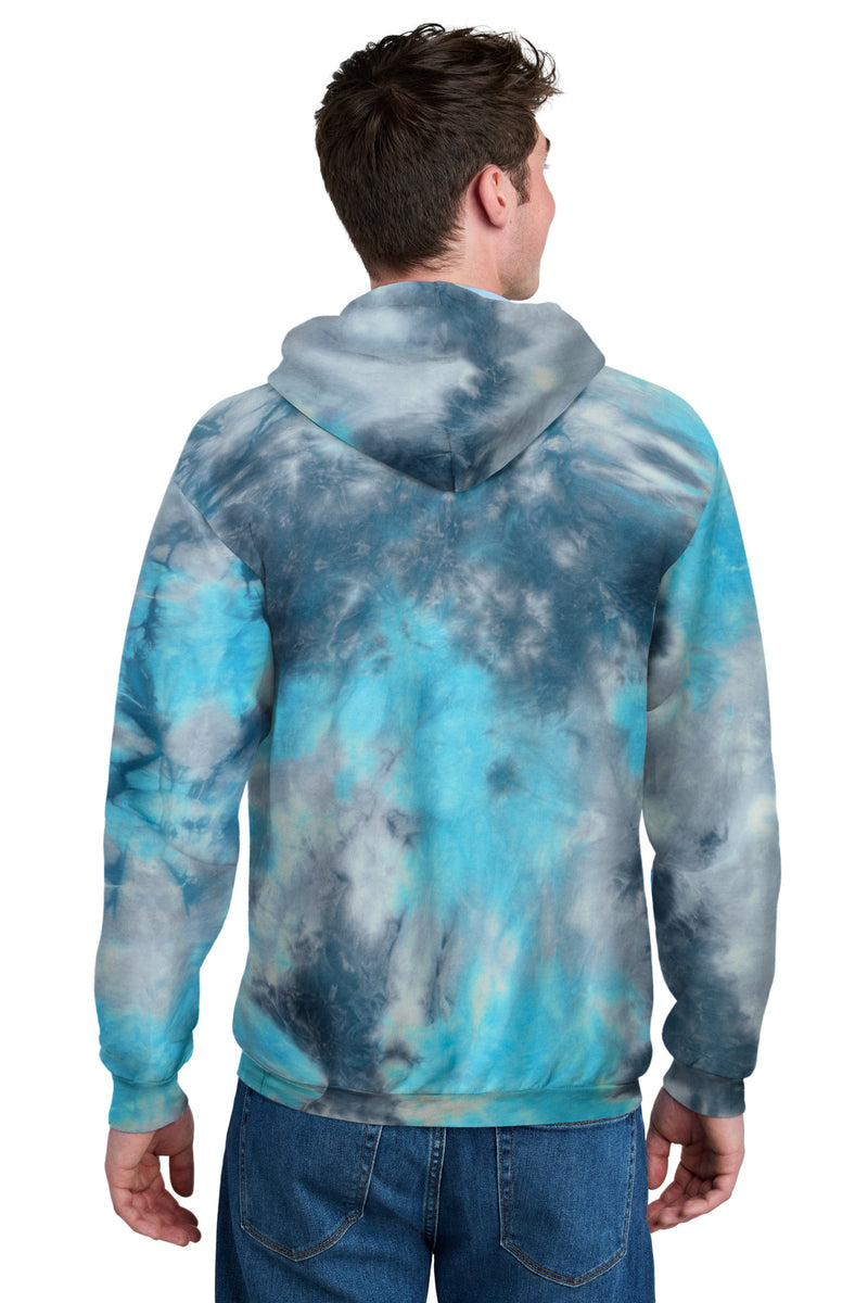 Port & Co Crystal Tie-Dye Pullover Hoodie - Lagoon Colorburst