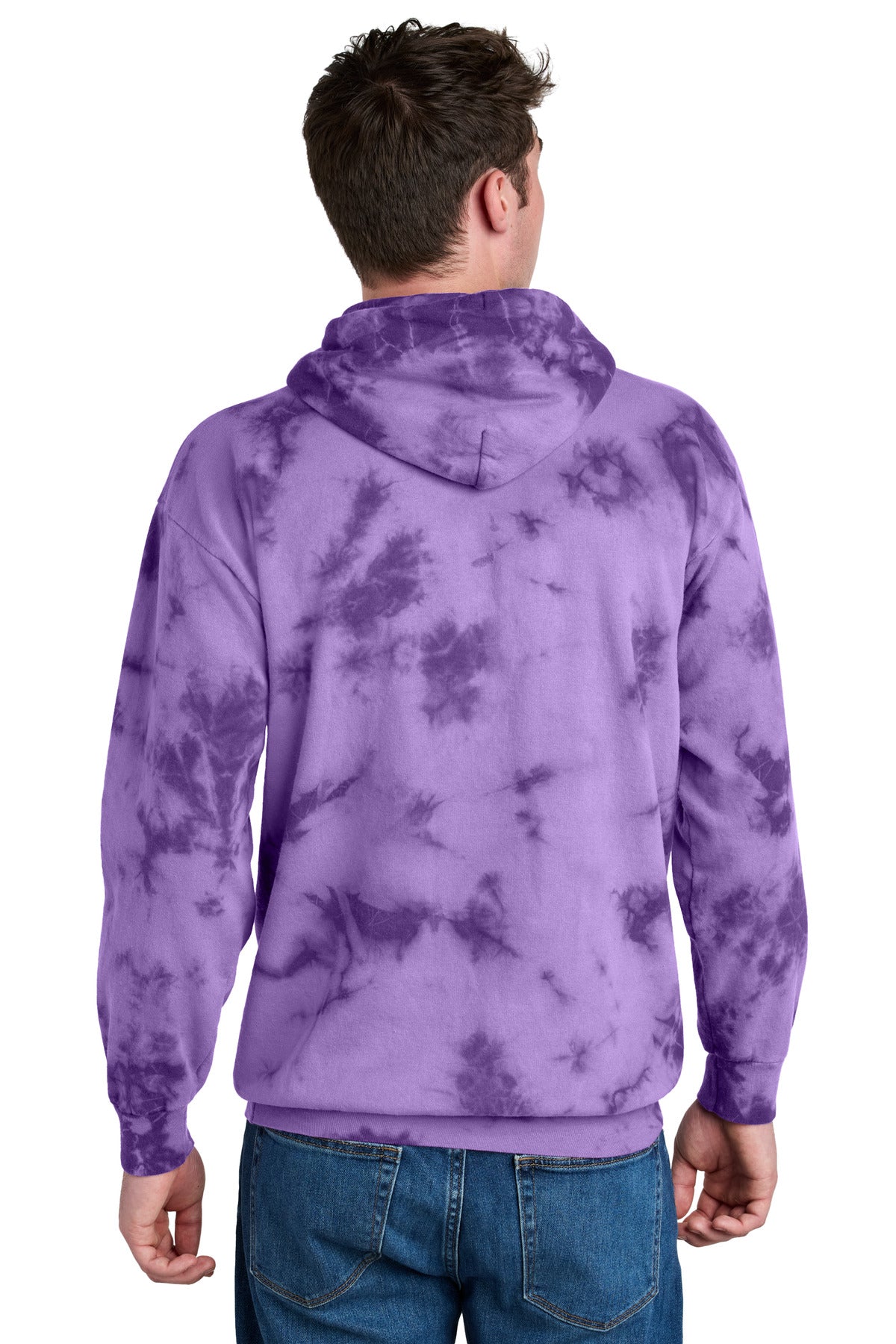 Port & Co Crystal Tie-Dye Pullover Hoodie - Purple