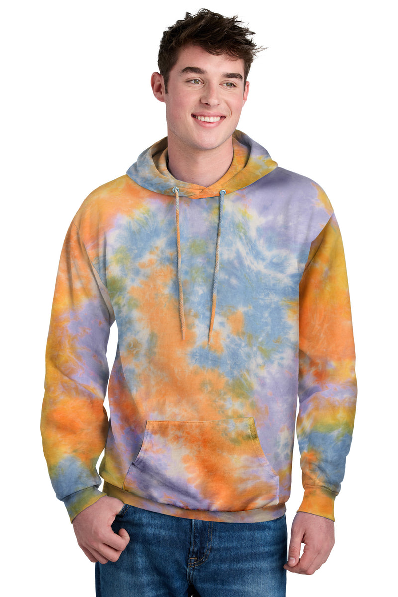 Port & Co Crystal Tie-Dye Pullover Hoodie - Sherbet Colorburst