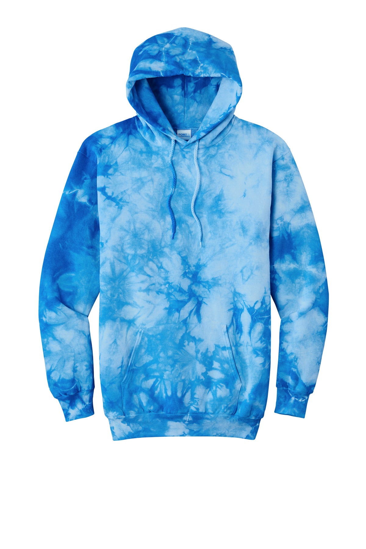 Port & Co Crystal Tie-Dye Pullover Hoodie - Sky Blue