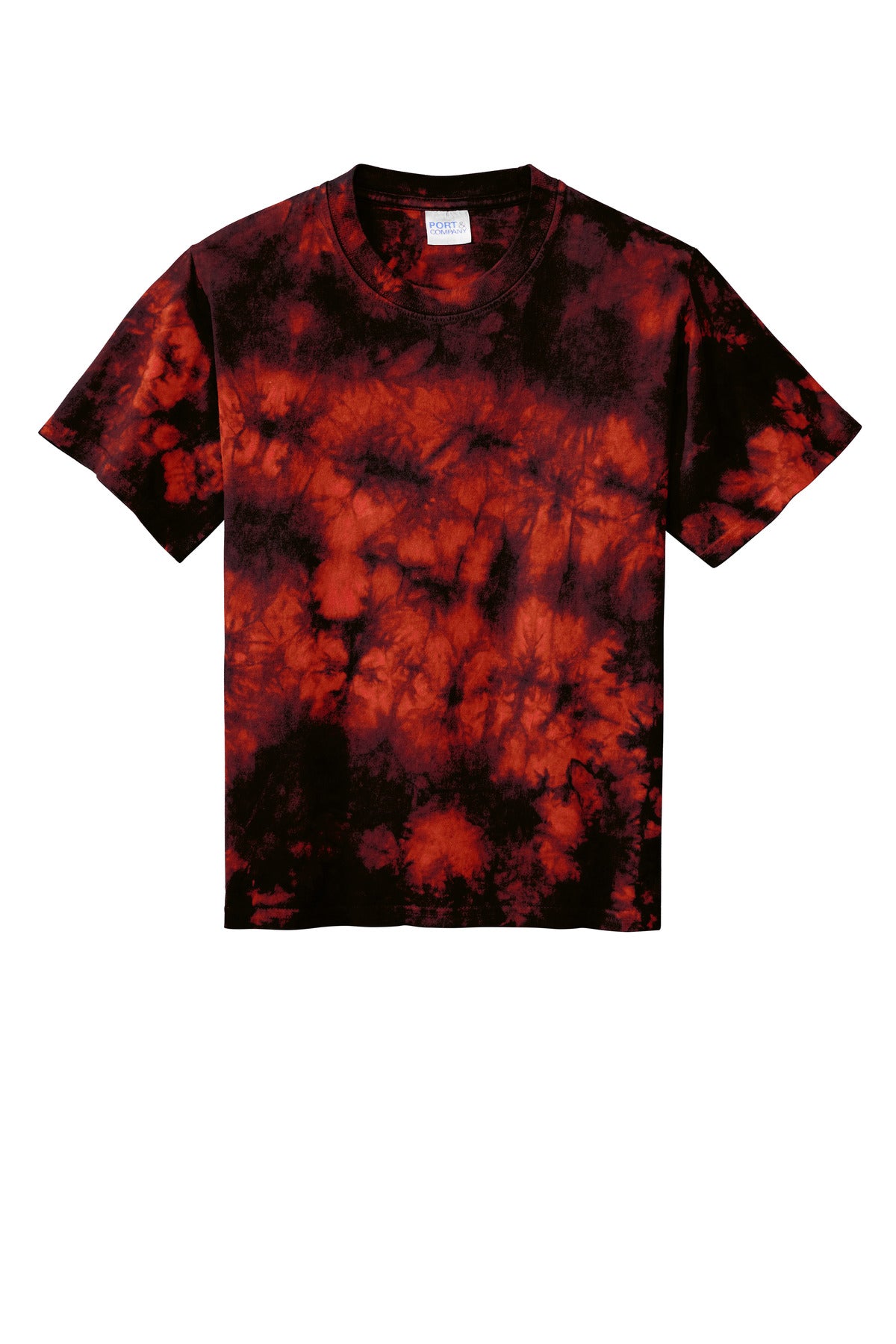 Port & Co Youth Crystal Tie-Dye Tee - Black/ Red