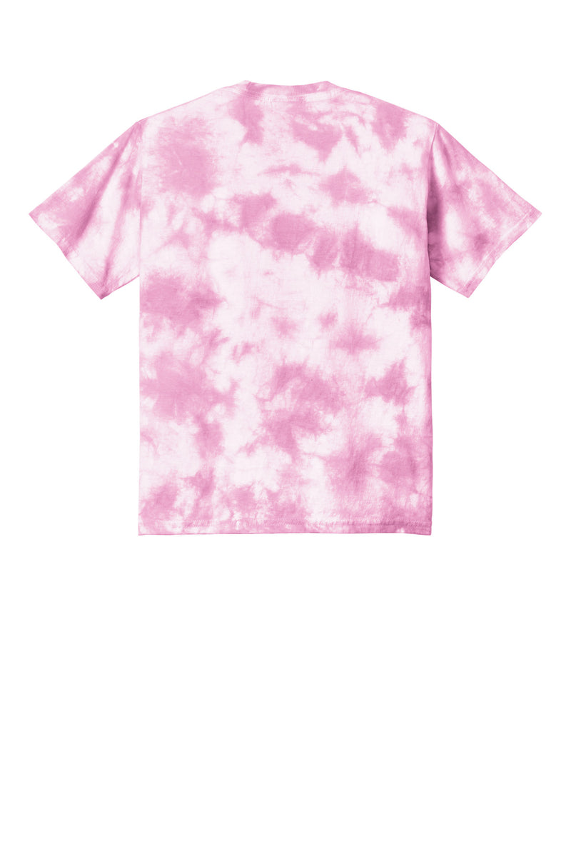 Port & Co Youth Crystal Tie-Dye Tee - Bright Pink