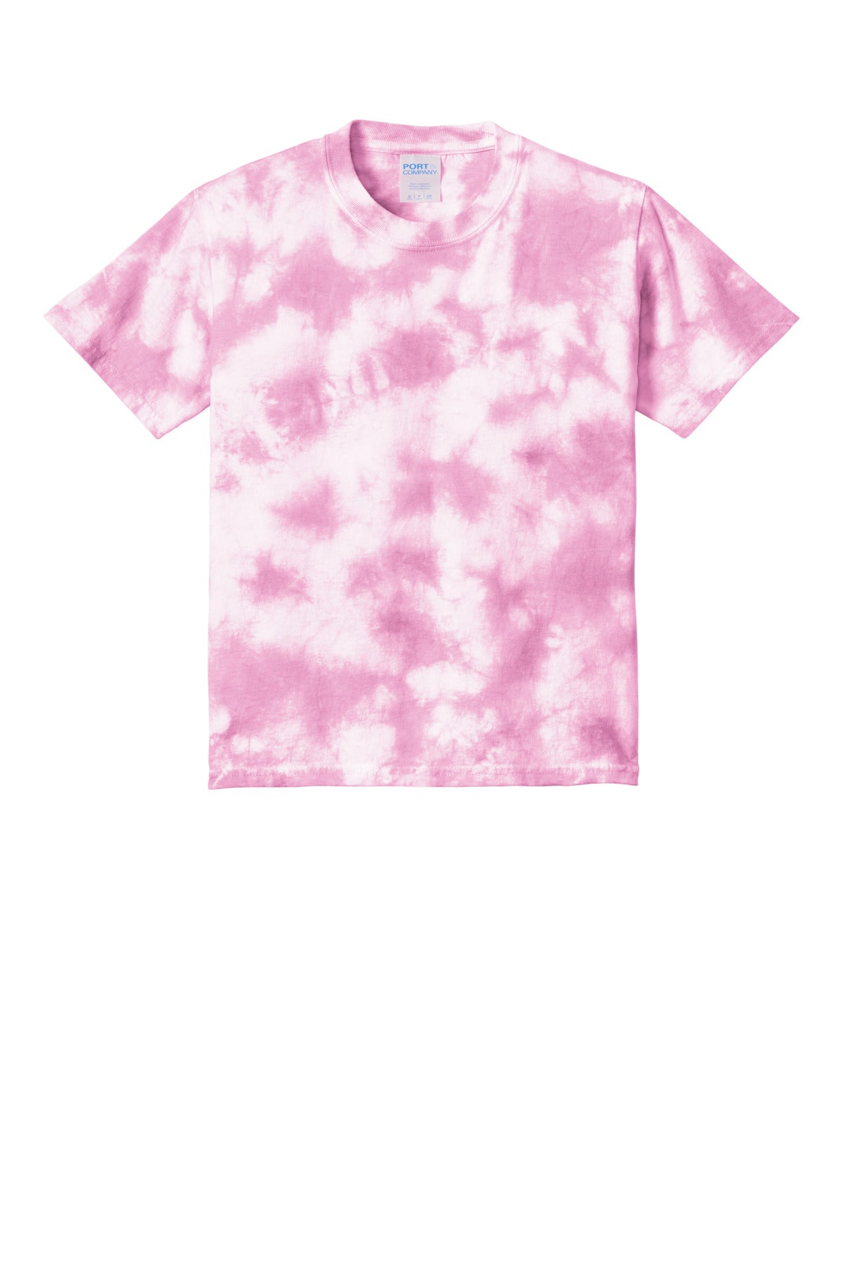 Port & Co Youth Crystal Tie-Dye Tee - Bright Pink