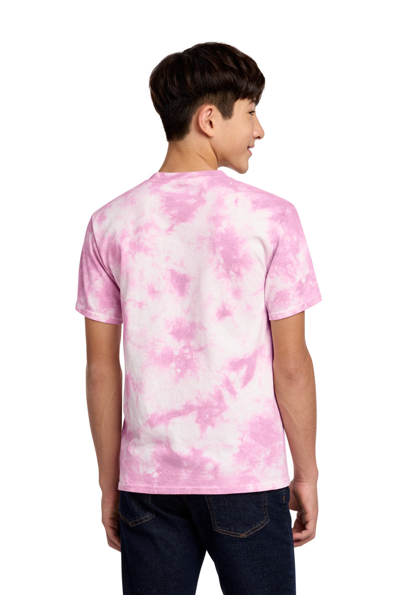 Port & Co Youth Crystal Tie-Dye Tee - Bright Pink