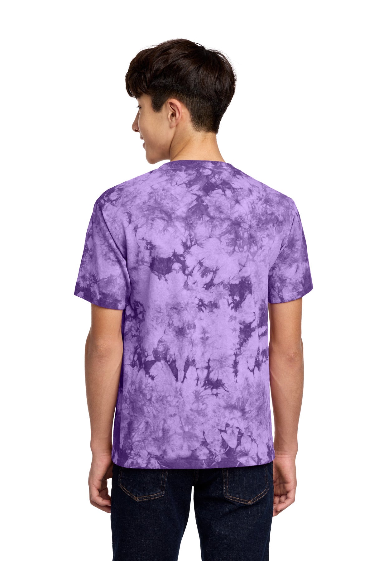 Port & Co Youth Crystal Tie-Dye Tee - Purple