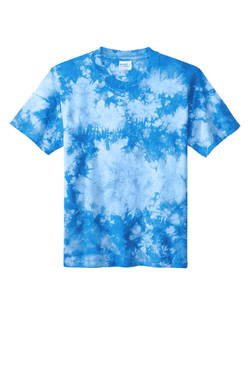 Port & Co Youth Crystal Tie-Dye Tee - Sky Blue