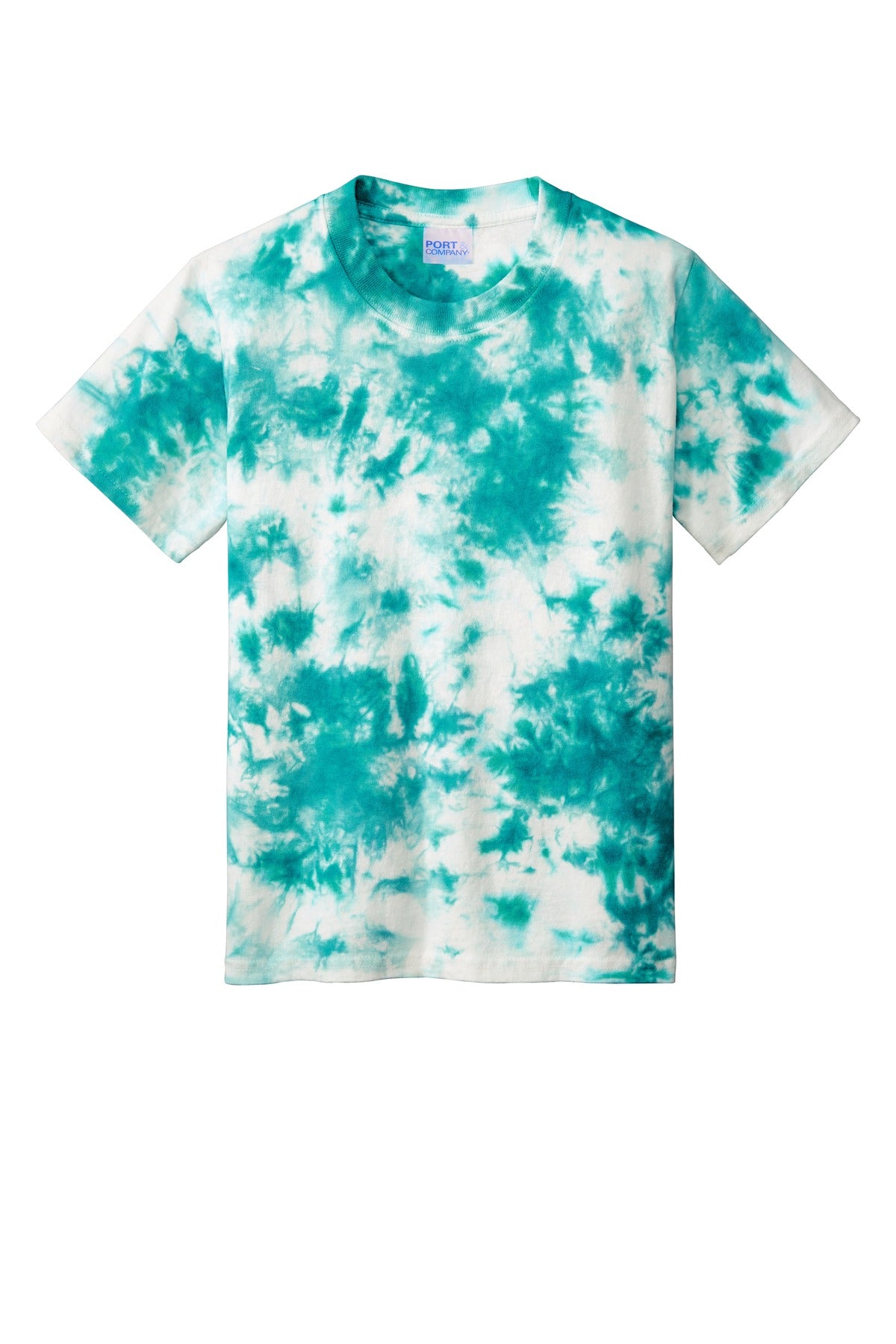 Port & Co Youth Crystal Tie-Dye Tee - Teal