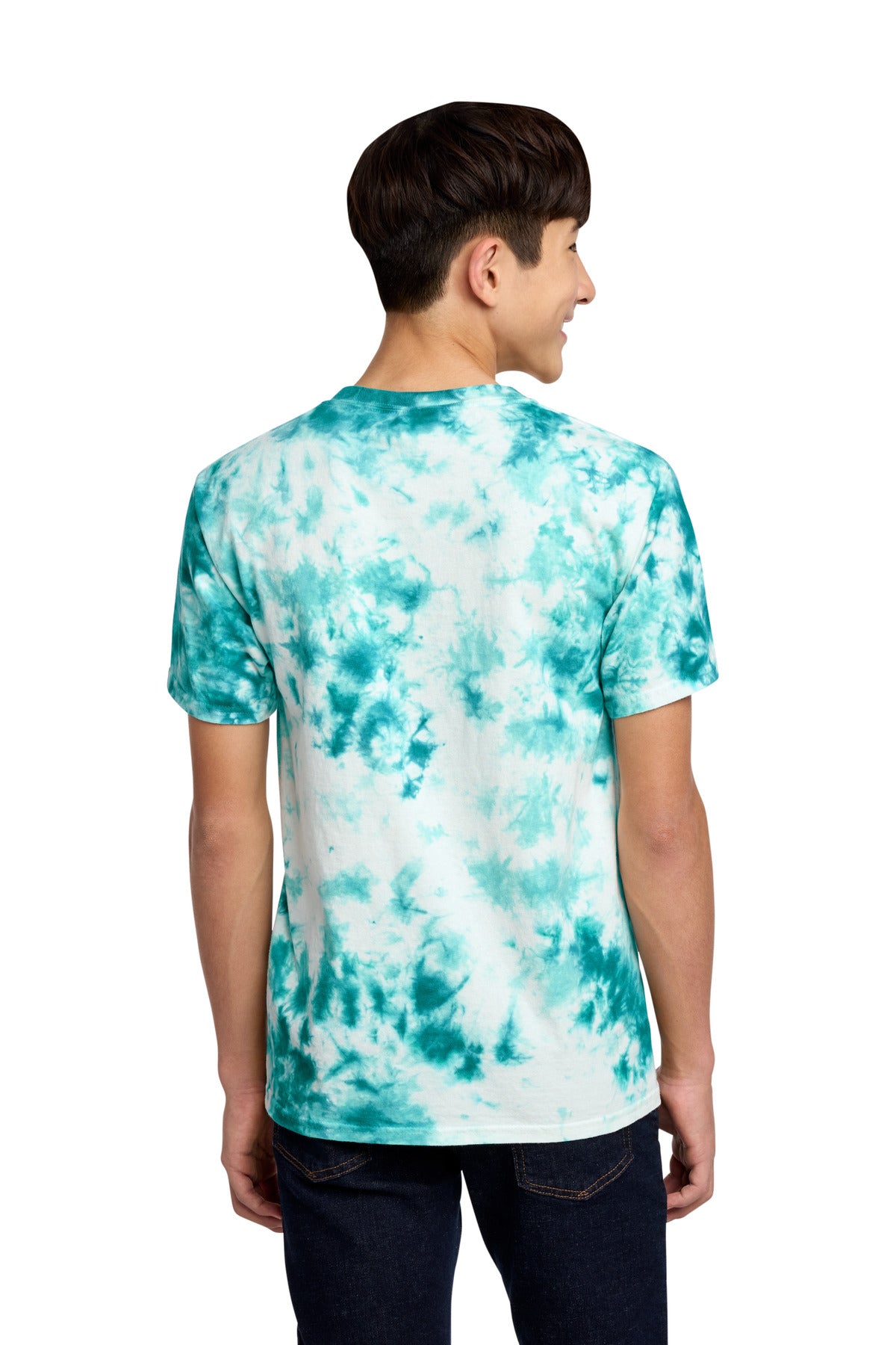 Port & Co Youth Crystal Tie-Dye Tee - Teal