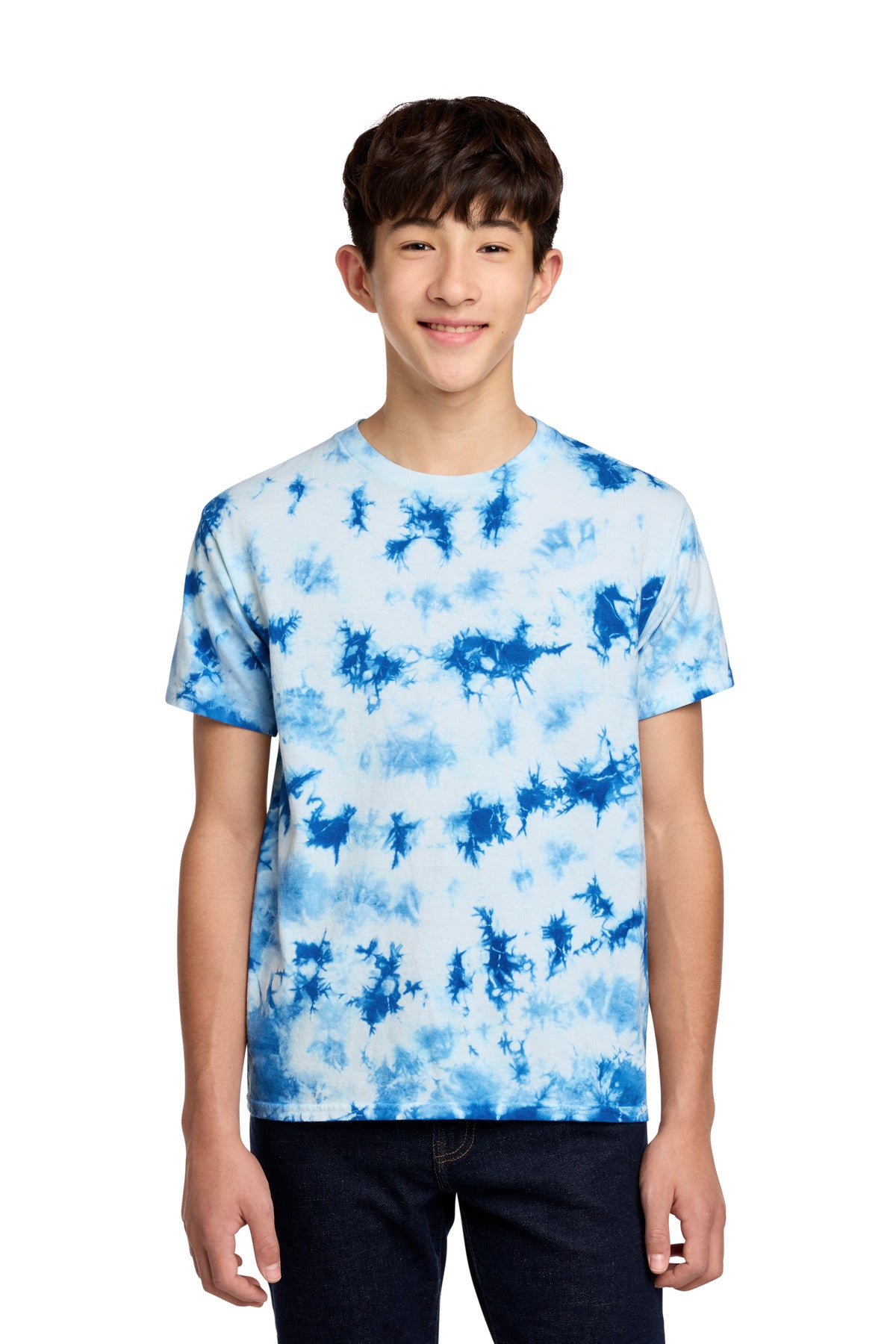 Port & Co Youth Crystal Tie-Dye Tee - True Royal
