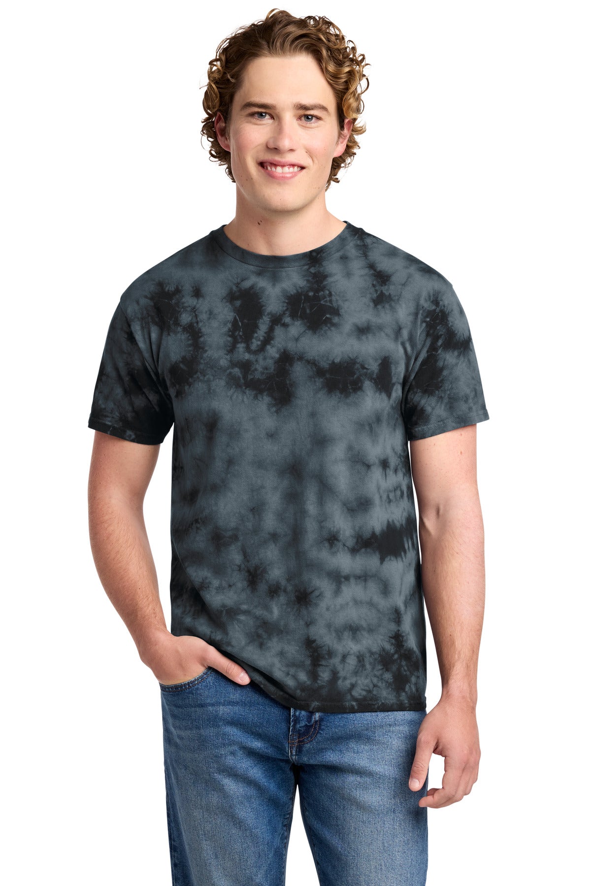 Port & Co Crystal Tie-Dye Tee - Black