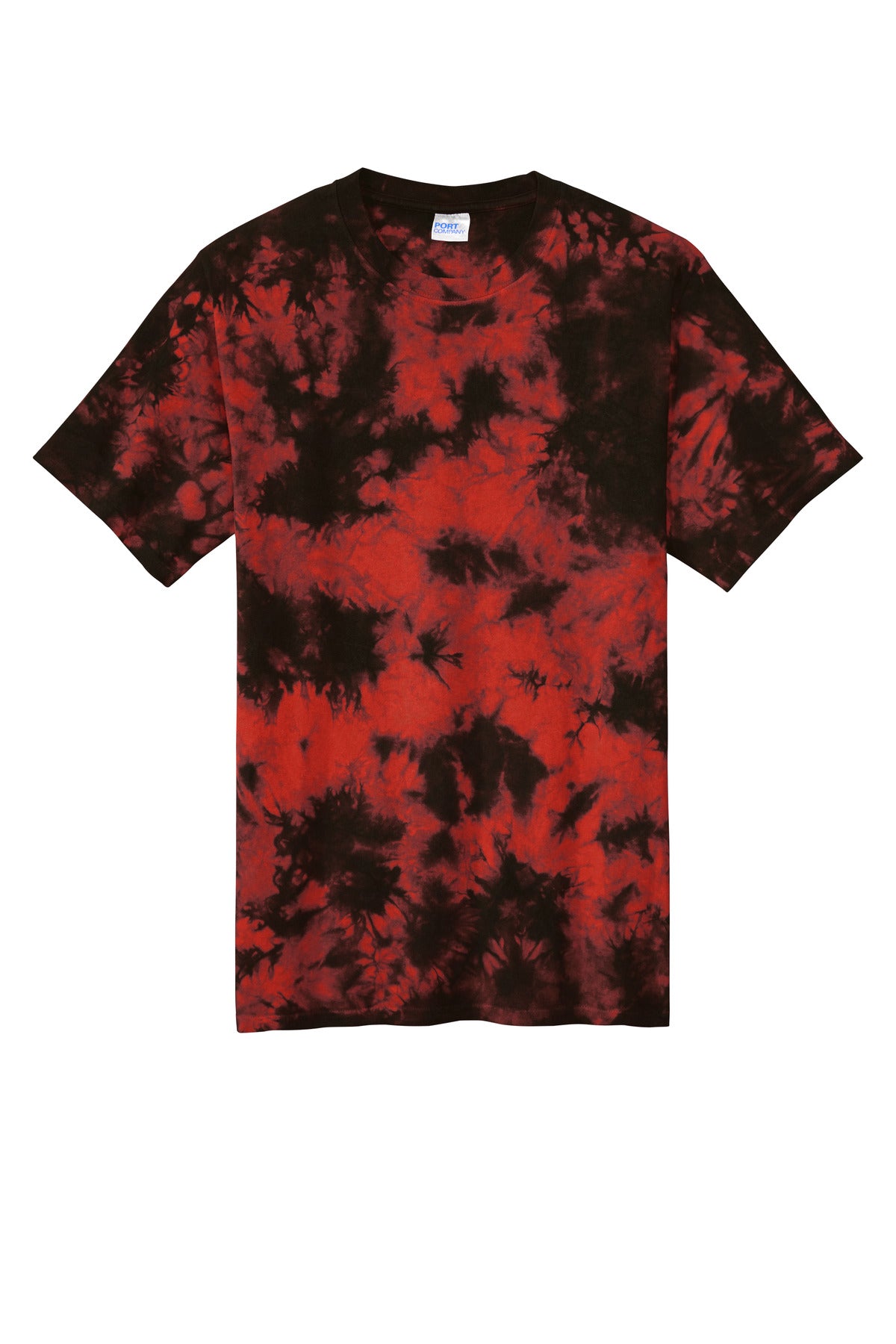 Port & Co Crystal Tie-Dye Tee - Black/ Red