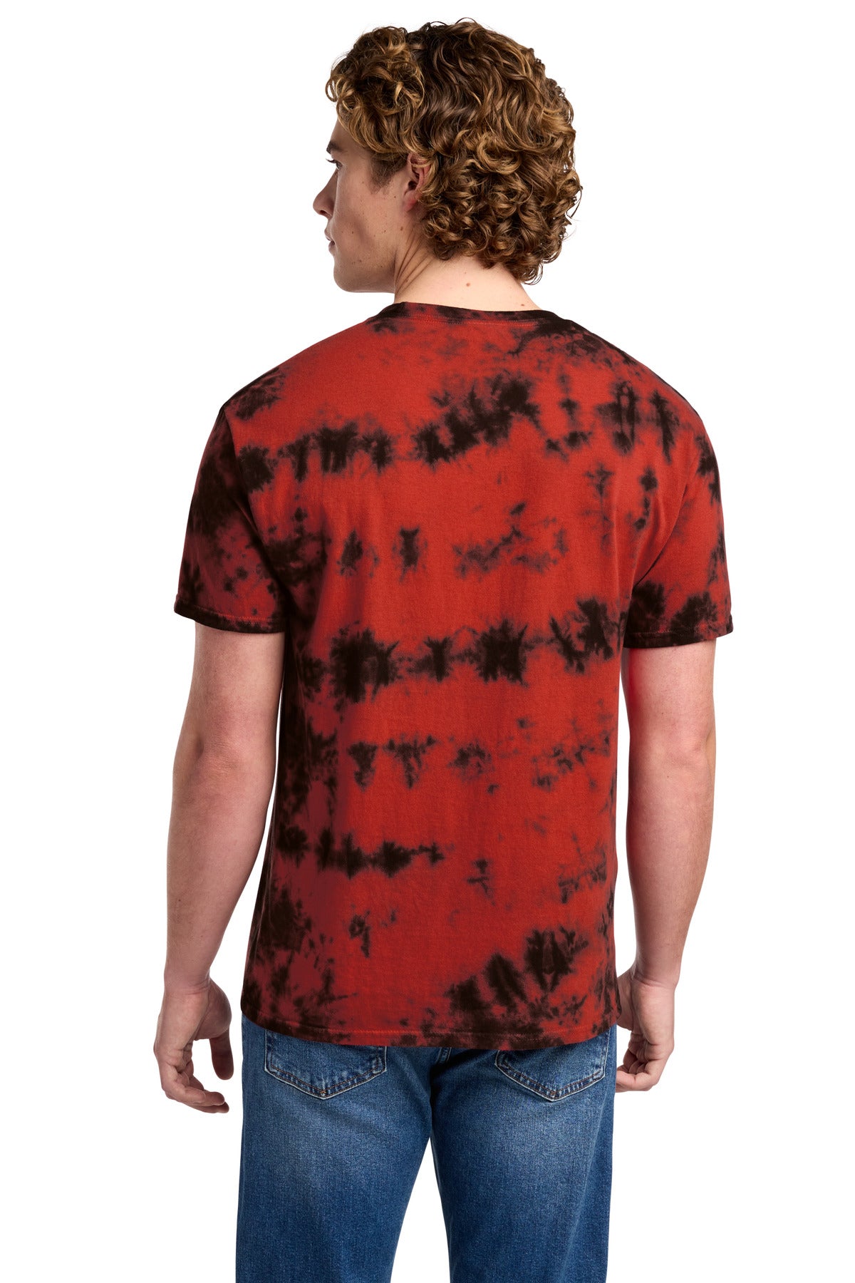 Port & Co Crystal Tie-Dye Tee - Black/ Red