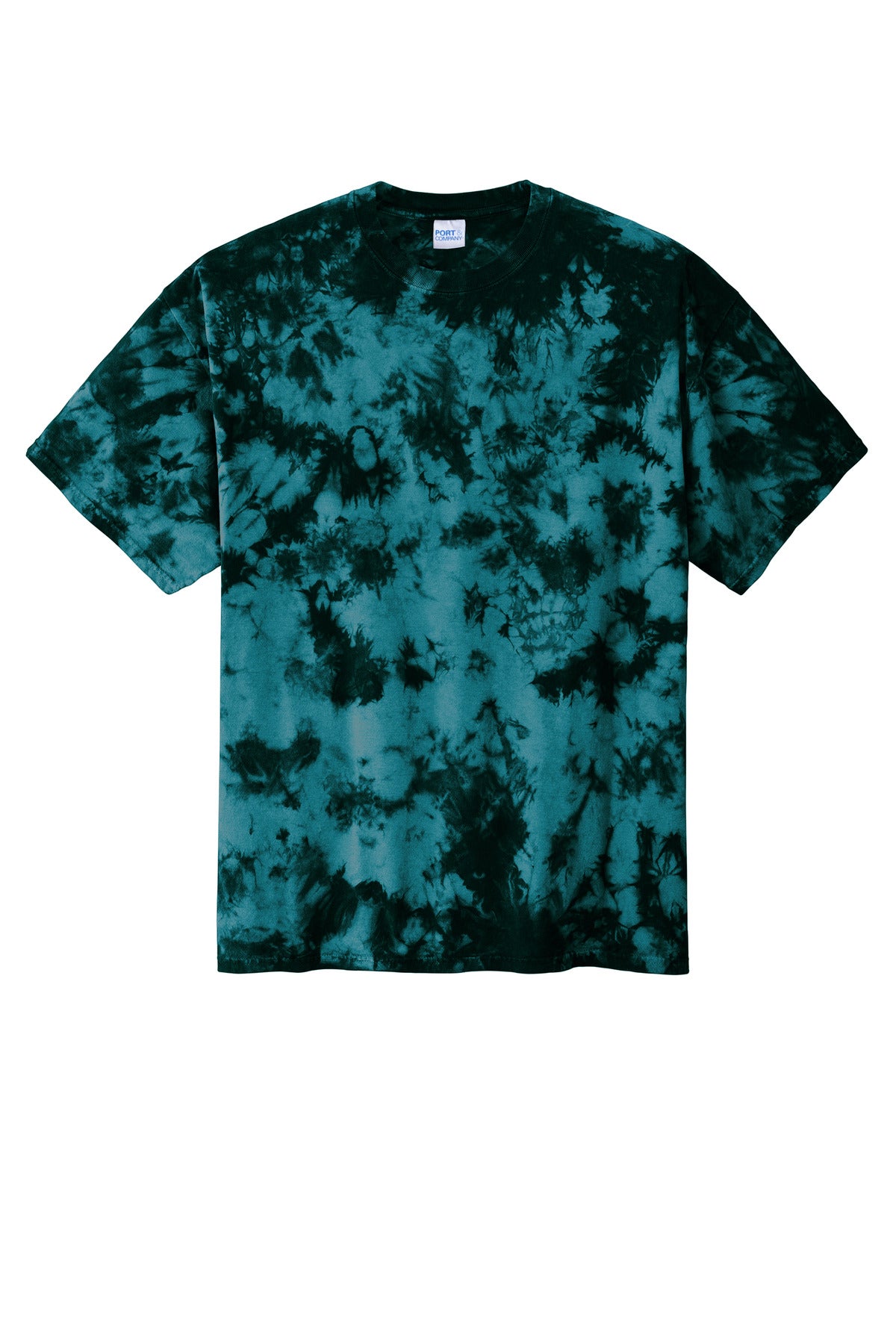 Port & Co Crystal Tie-Dye Tee - Black/ Teal