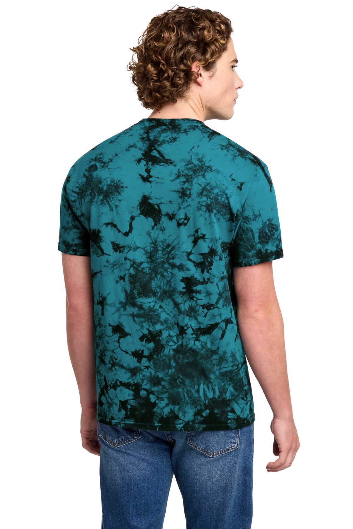Port & Co Crystal Tie-Dye Tee - Black/ Teal