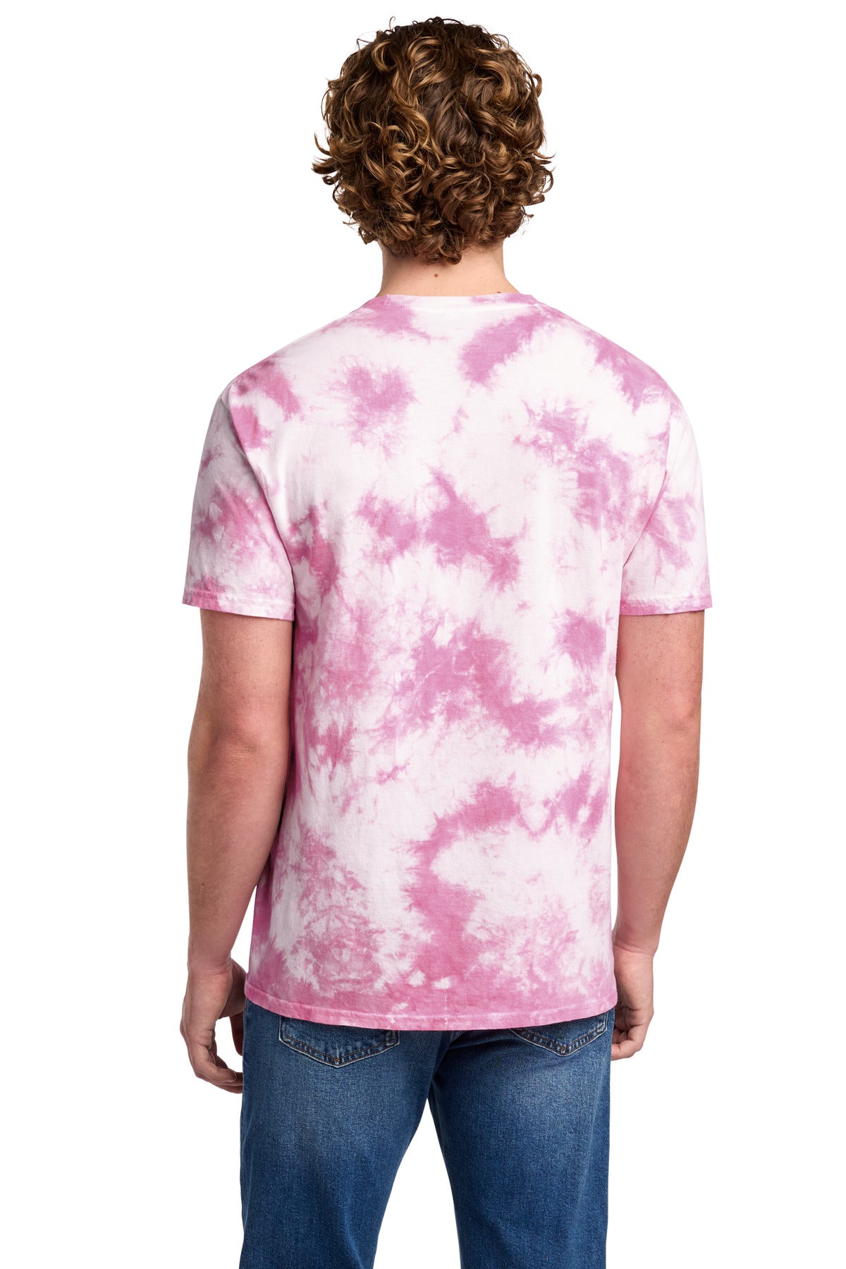 Port & Co Crystal Tie-Dye Tee - Bright Pink