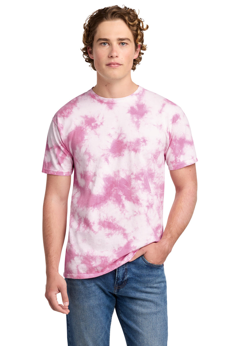 Port & Co Crystal Tie-Dye Tee - Bright Pink