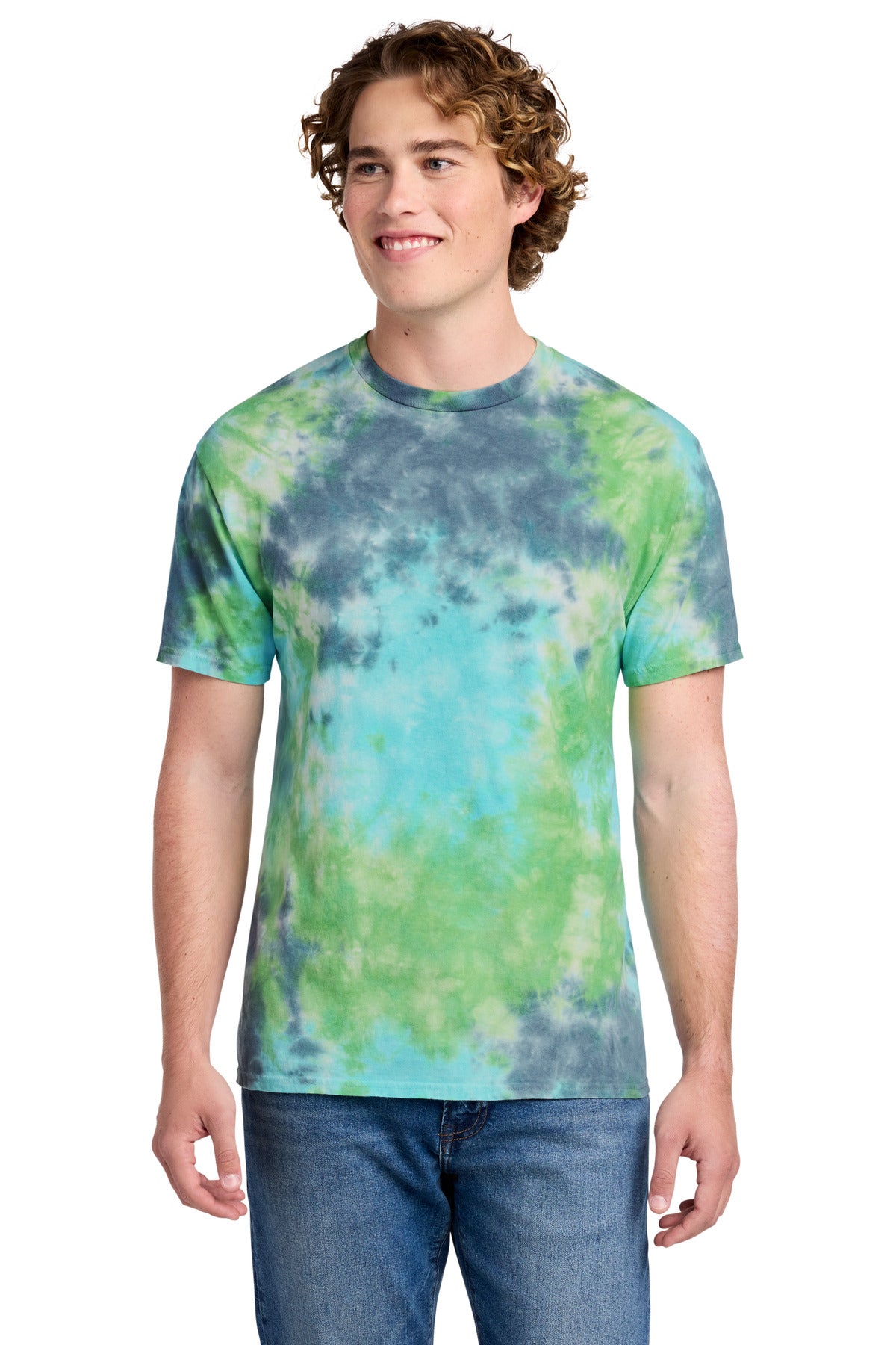 Port & Co Crystal Tie-Dye Tee - Planet Earth Colorburst