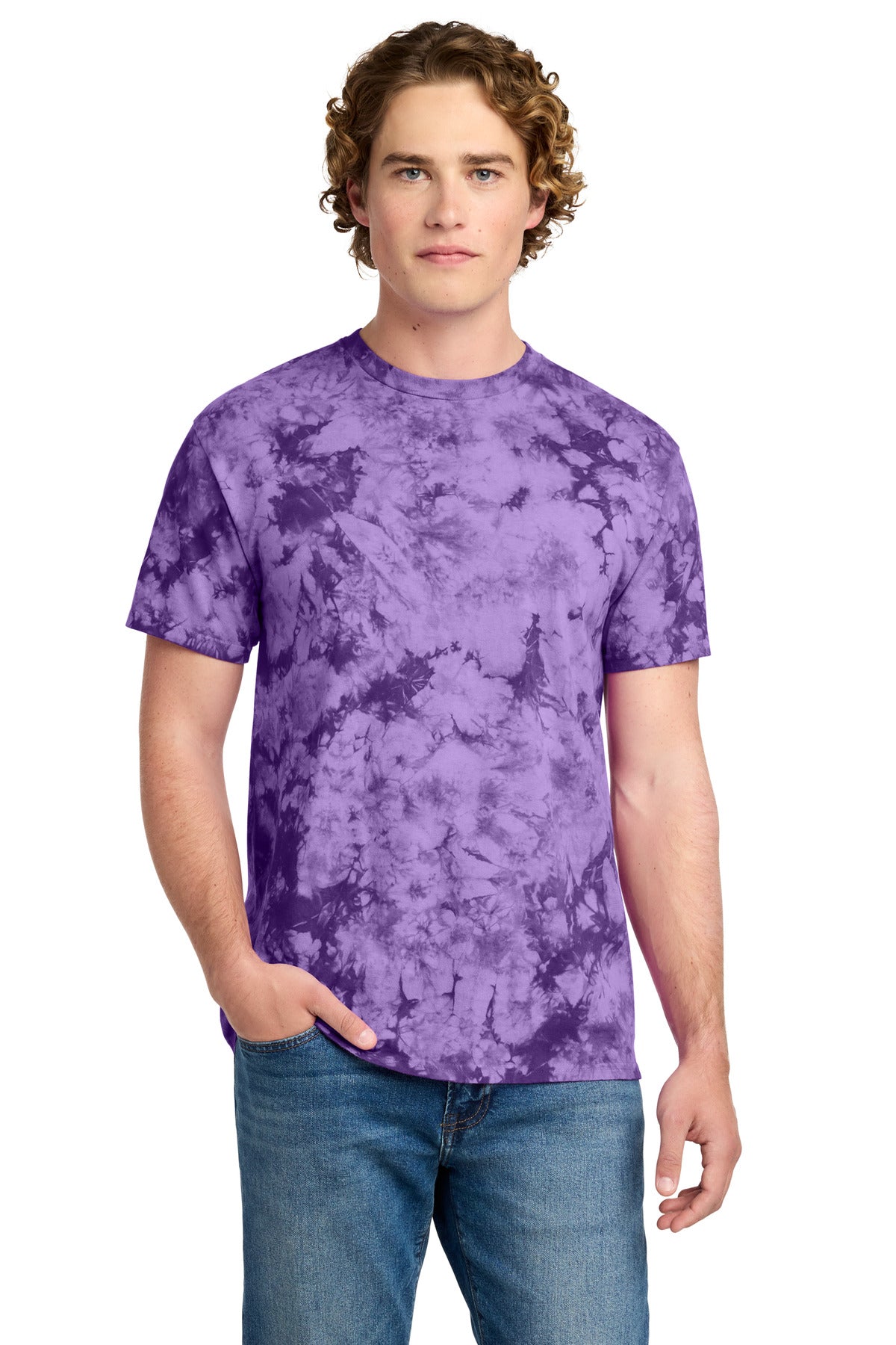 Port & Co Crystal Tie-Dye Tee - Purple
