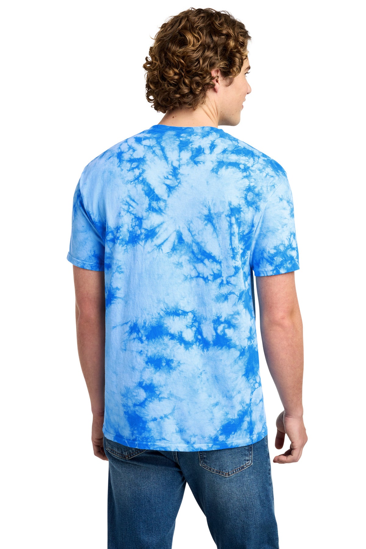 Port & Co Crystal Tie-Dye Tee - Sky Blue
