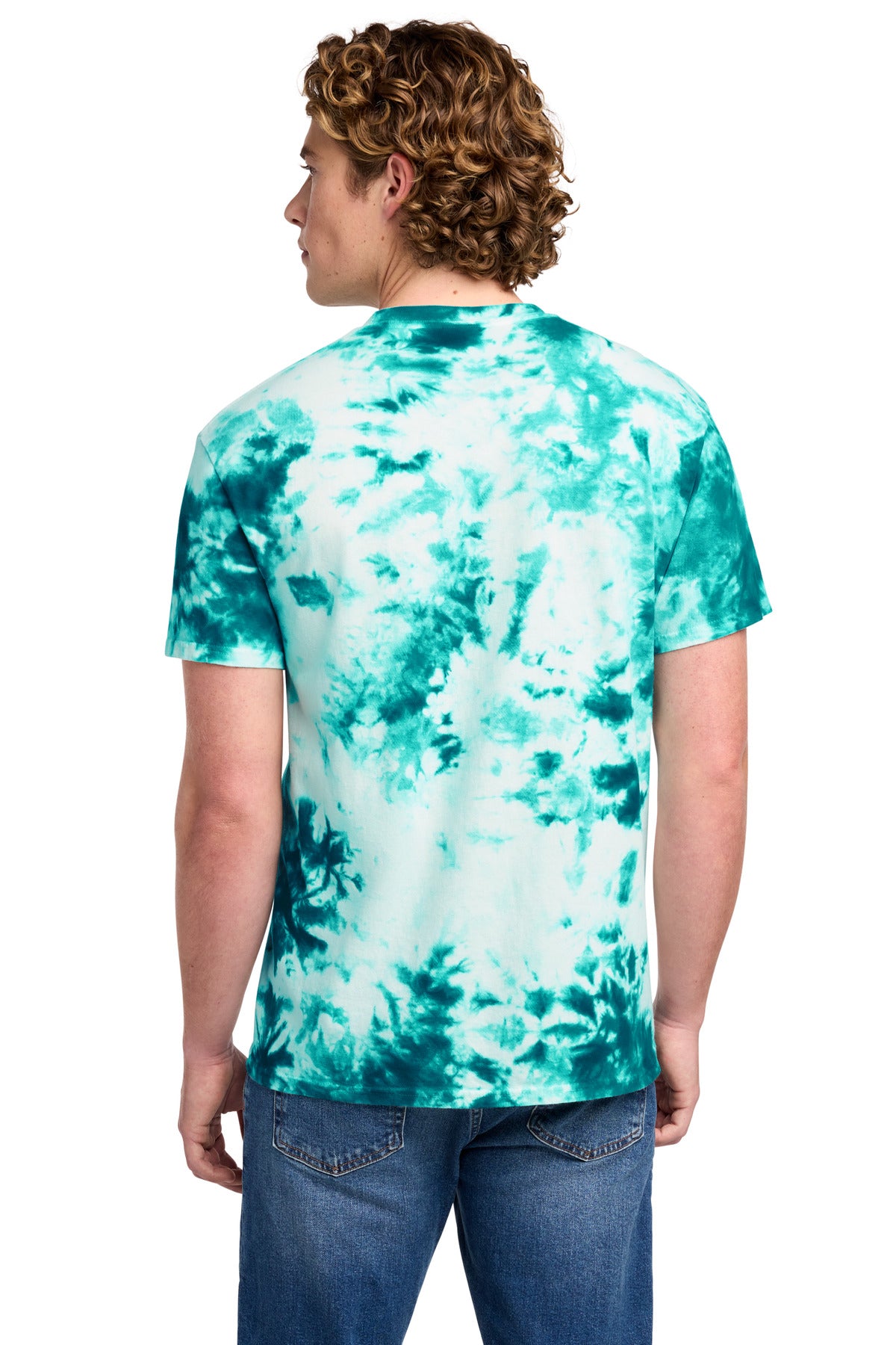 Port & Co Crystal Tie-Dye Tee - Teal