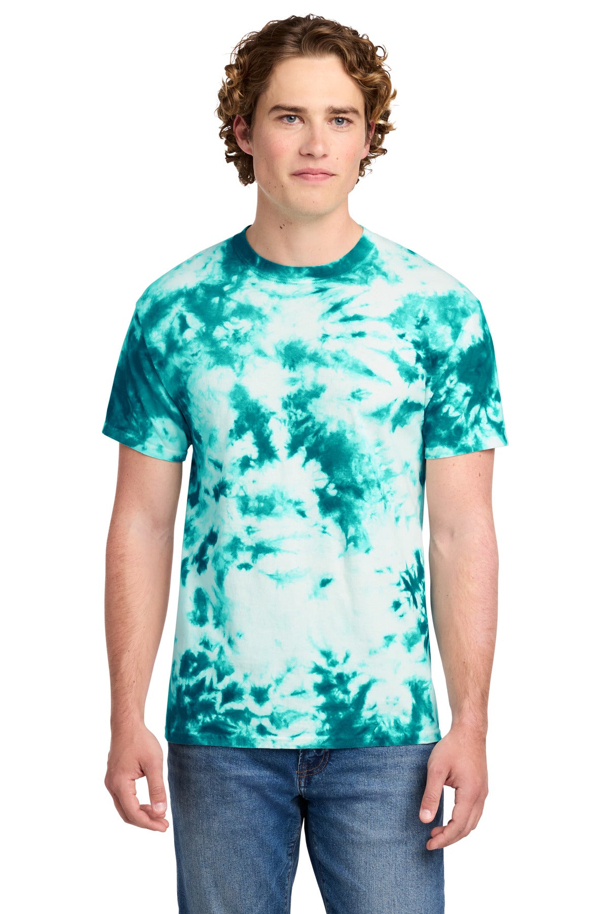 Port & Co Crystal Tie-Dye Tee - Teal
