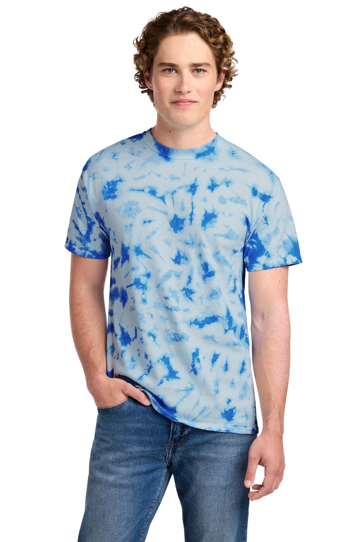 Port & Co Crystal Tie-Dye Tee - True Royal