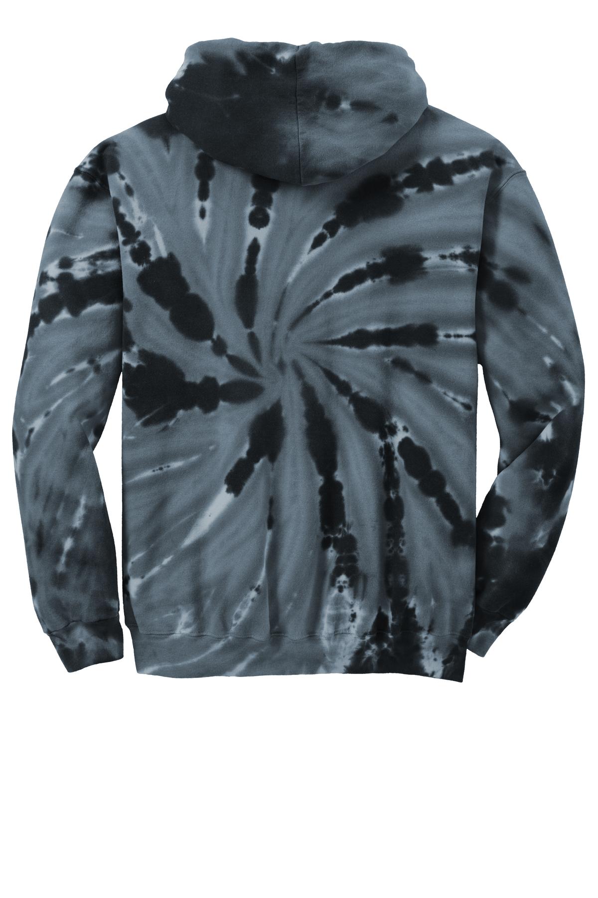 Port & Co Youth Tie-Dye Pullover Hooded Sweatshirt - Black