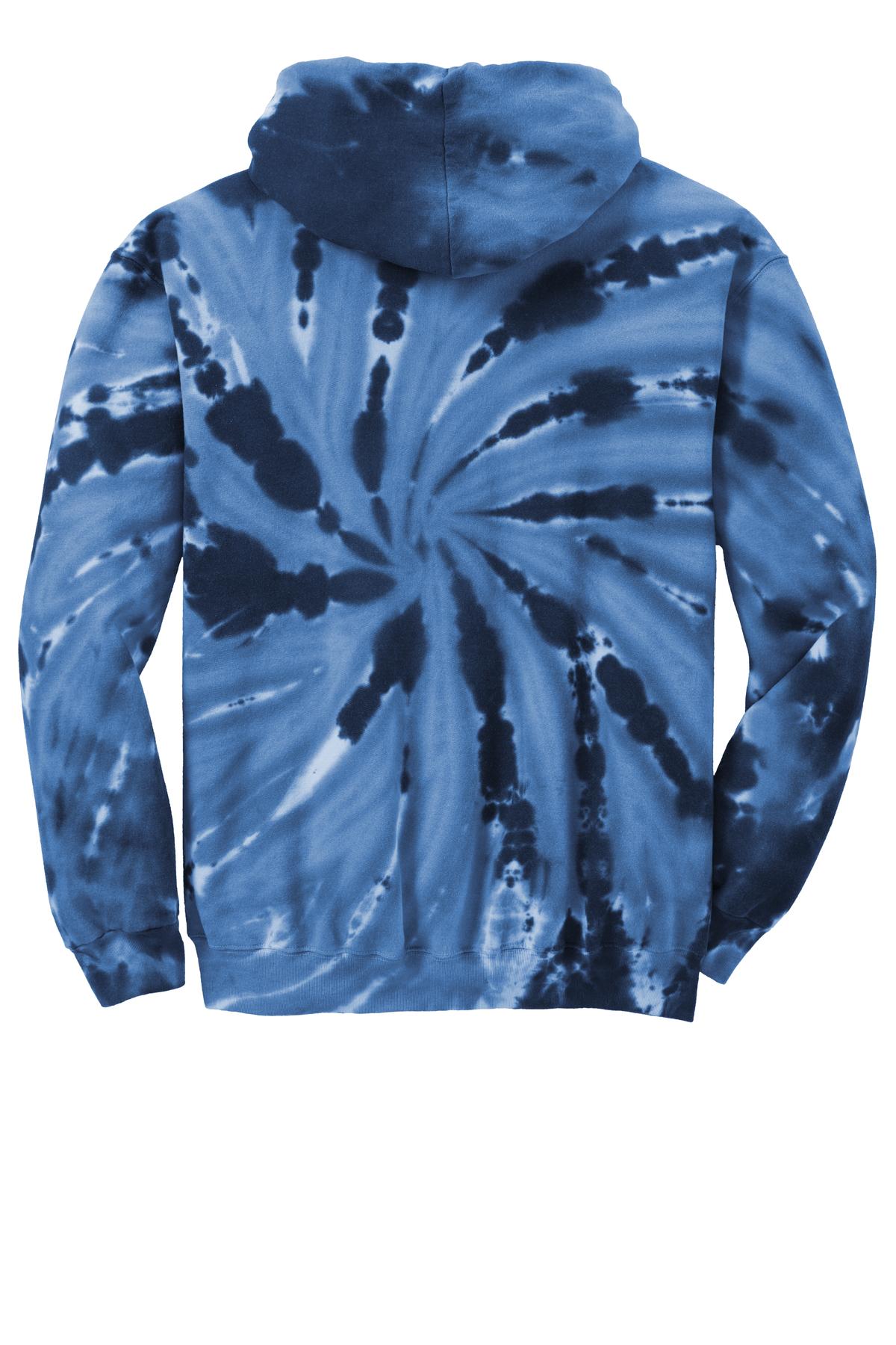 Port & Co Youth Tie-Dye Pullover Hooded Sweatshirt - Navy