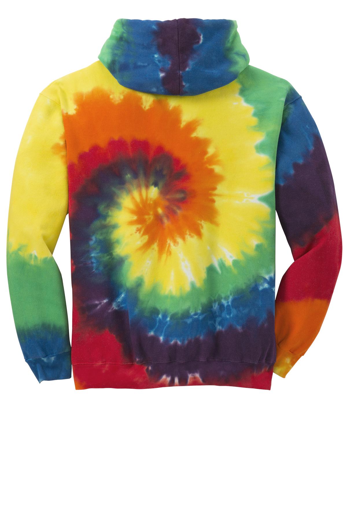 Port & Co Youth Tie-Dye Pullover Hooded Sweatshirt - Rainbow