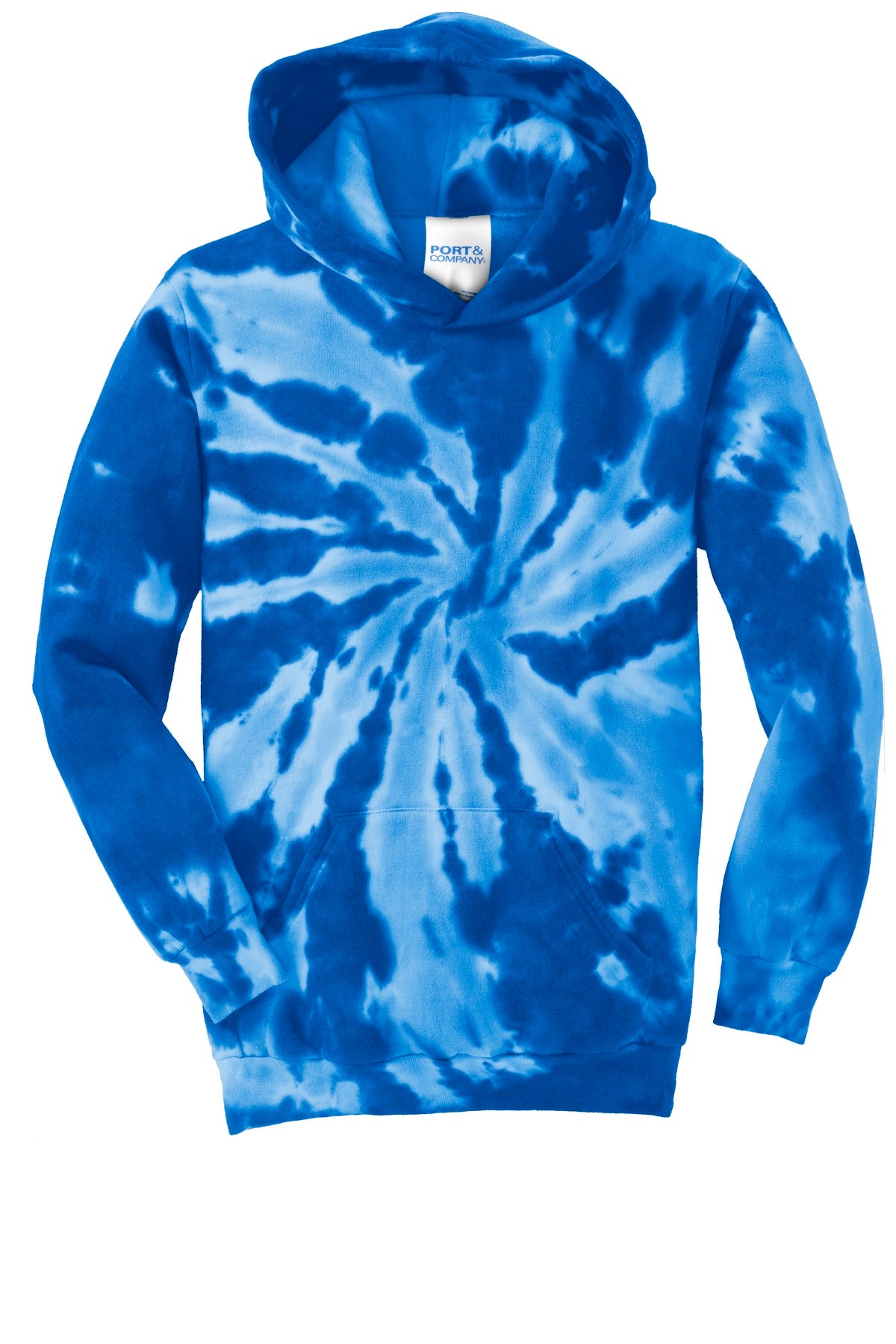 Port & Co Youth Tie-Dye Pullover Hooded Sweatshirt - Royal