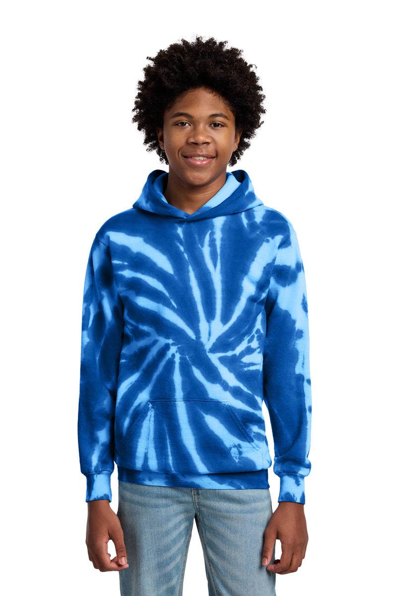 Port & Co Youth Tie-Dye Pullover Hooded Sweatshirt - Royal