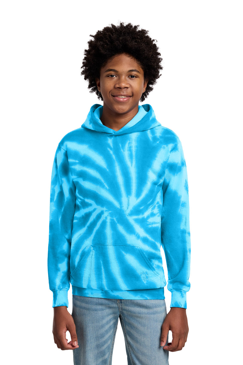 Port & Co Youth Tie-Dye Pullover Hooded Sweatshirt - Turquoise