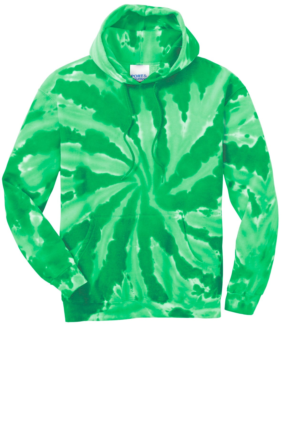 Port & Co Tie-Dye Pullover Hooded Sweatshirt - Kelly