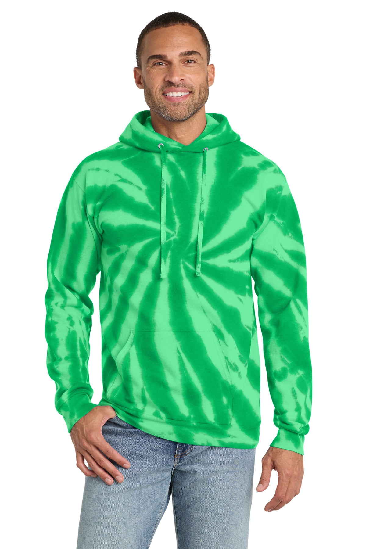 Port & Co Tie-Dye Pullover Hooded Sweatshirt - Kelly