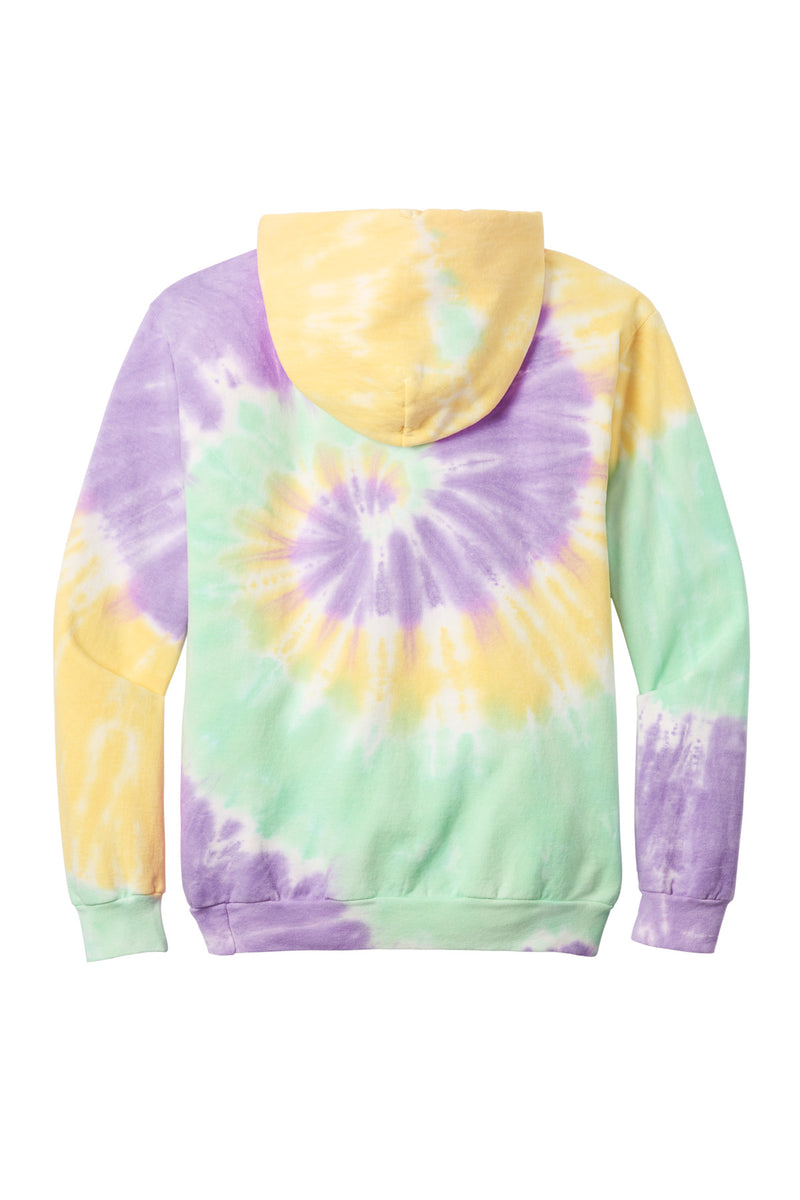 Port & Co Tie-Dye Pullover Hooded Sweatshirt - Mint Rainbow