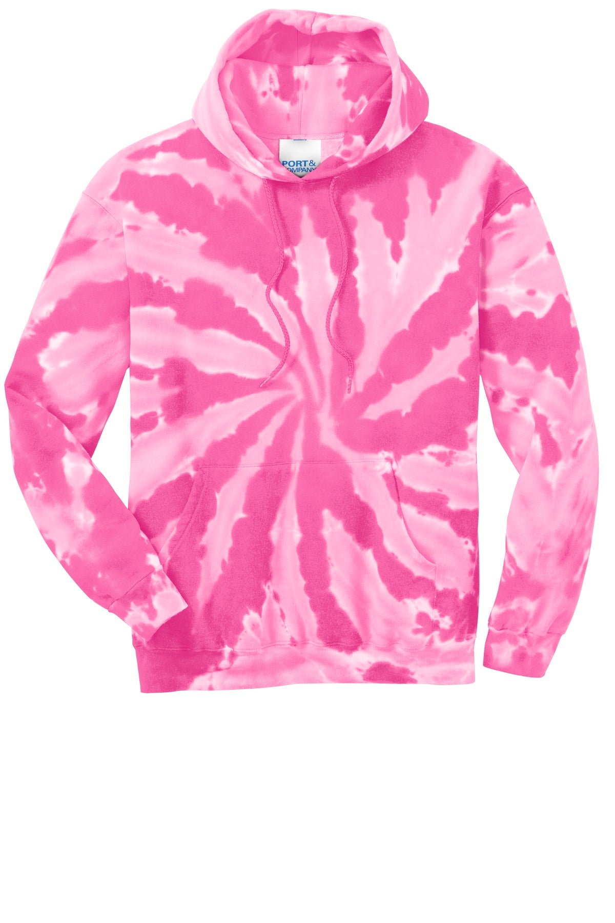 Port & Co Tie-Dye Pullover Hooded Sweatshirt - Pink