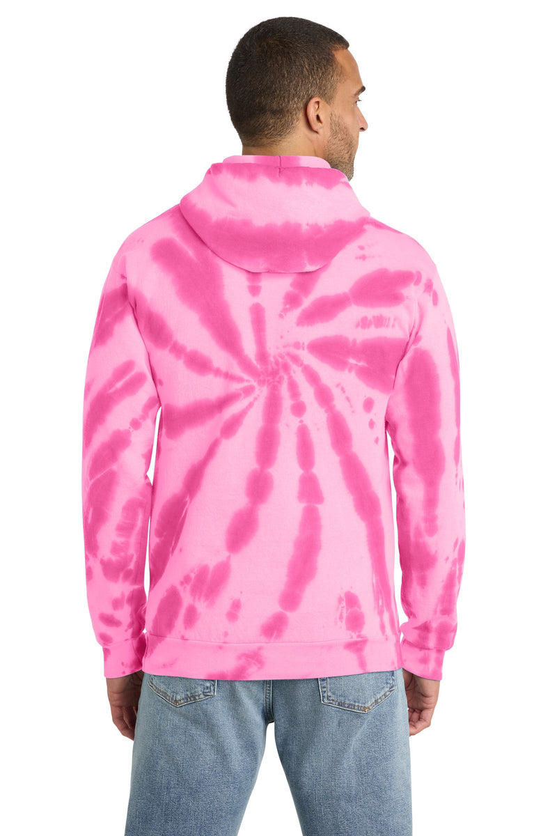 Port & Co Tie-Dye Pullover Hooded Sweatshirt - Pink