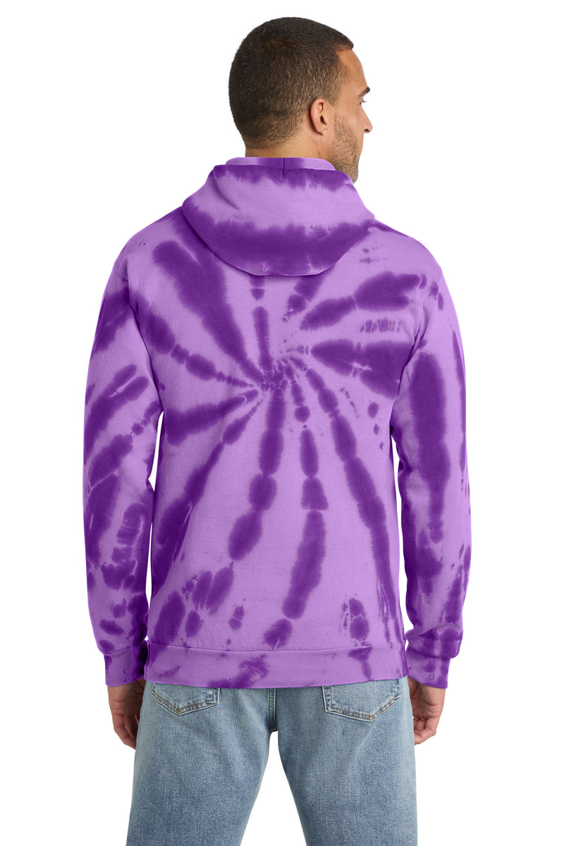 Port & Co Tie-Dye Pullover Hooded Sweatshirt - Purple
