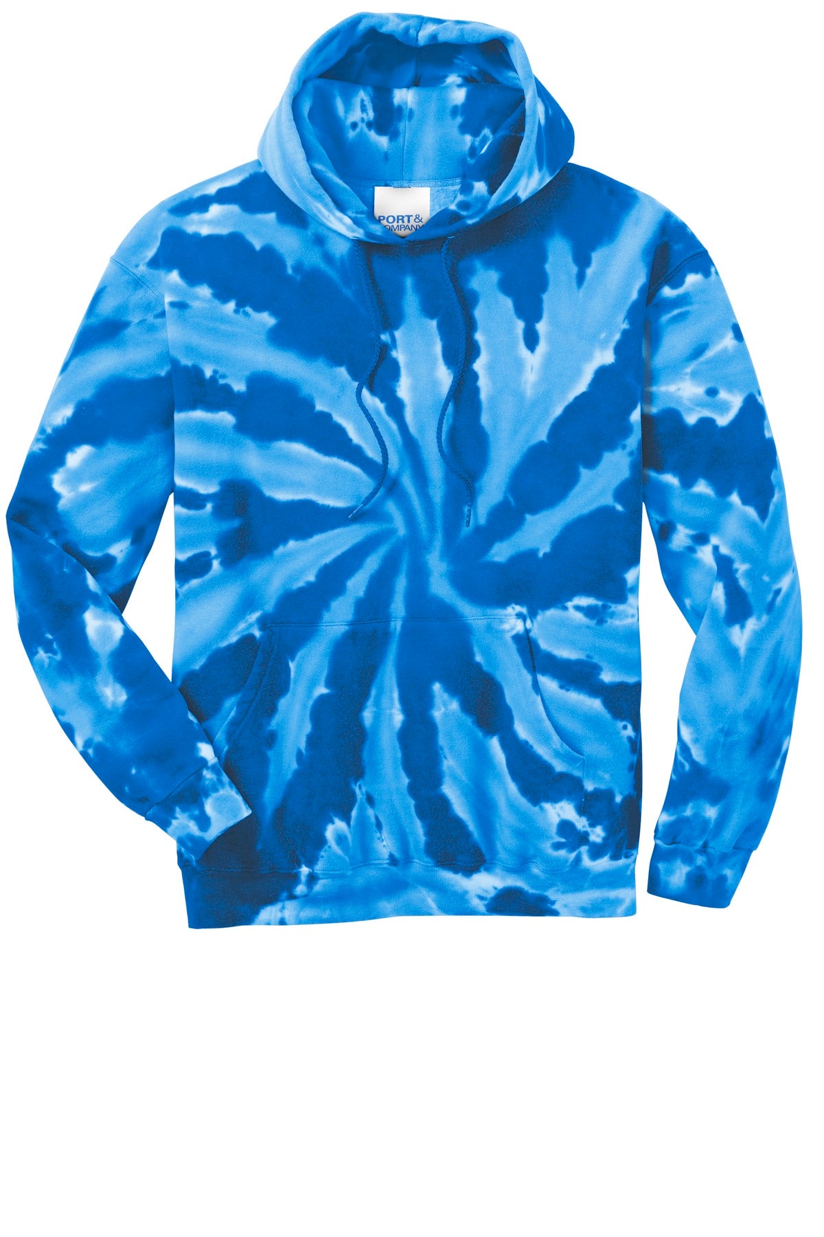 Port & Co Tie-Dye Pullover Hooded Sweatshirt - Royal