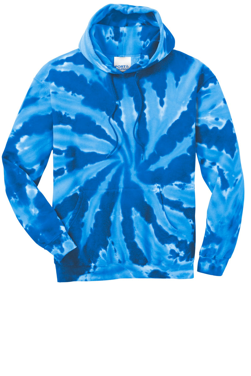 Port & Co Tie-Dye Pullover Hooded Sweatshirt - Royal