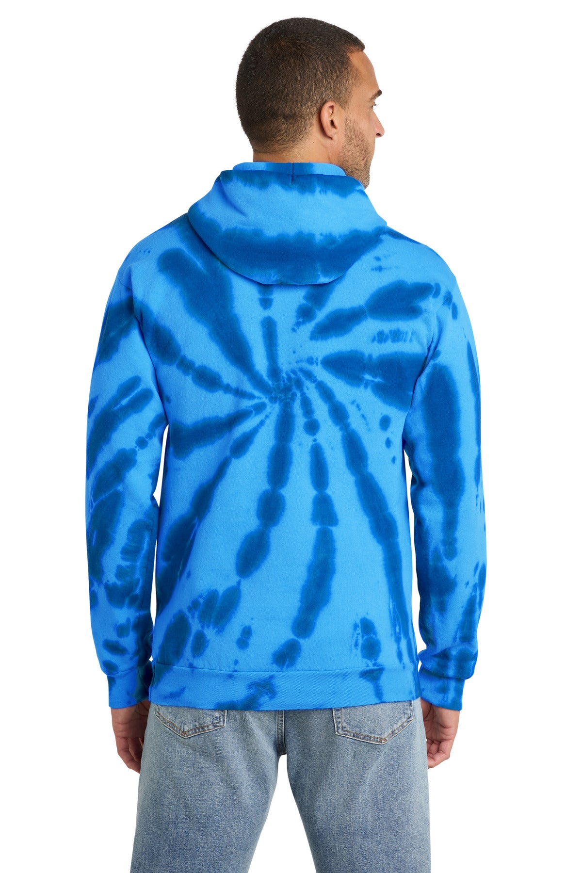 Port & Co Tie-Dye Pullover Hooded Sweatshirt - Royal