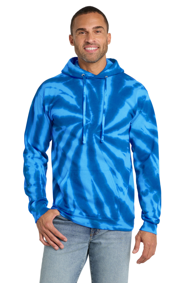 Port & Co Tie-Dye Pullover Hooded Sweatshirt - Royal