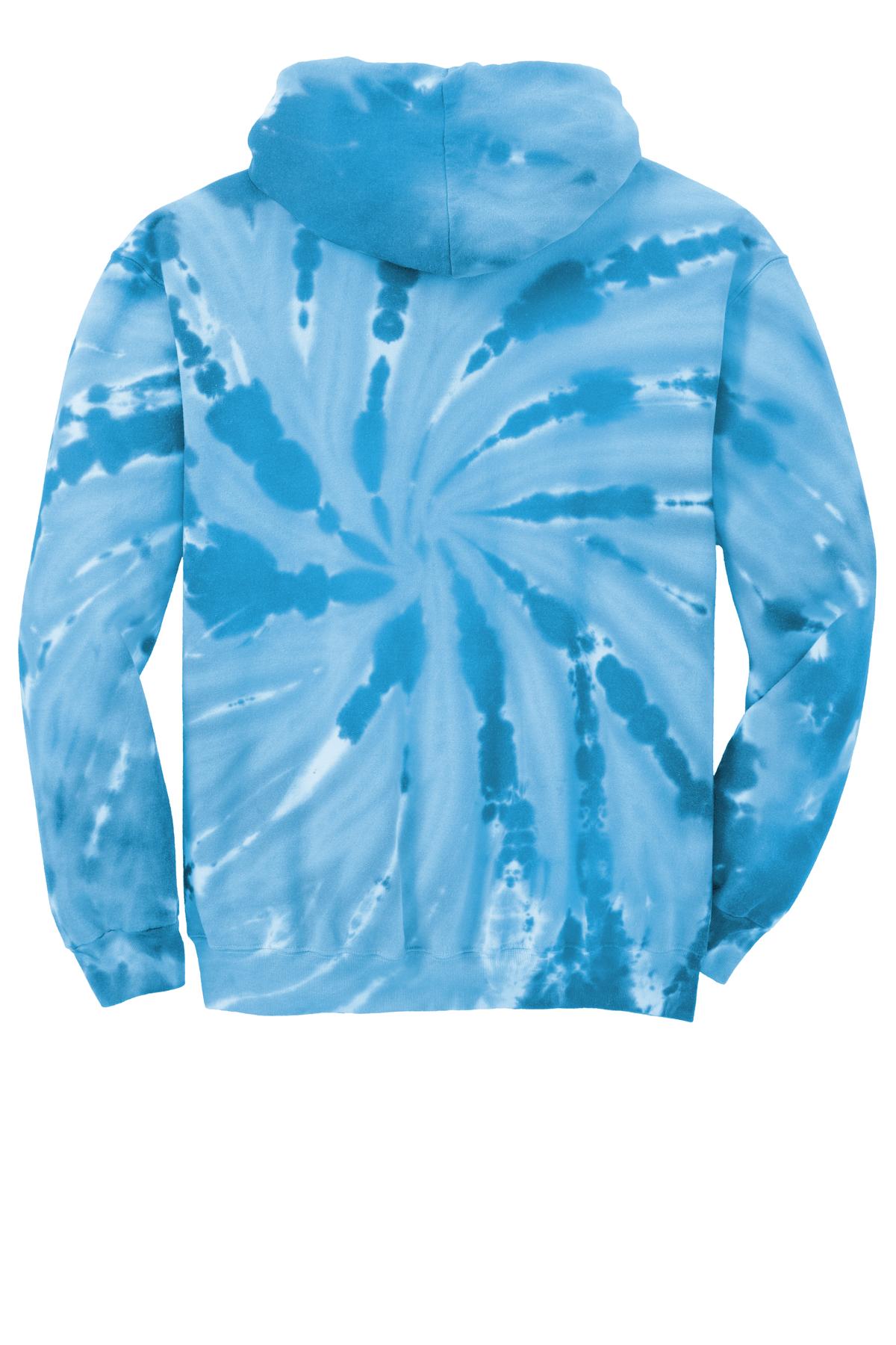 Port & Co Tie-Dye Pullover Hooded Sweatshirt - Turquoise