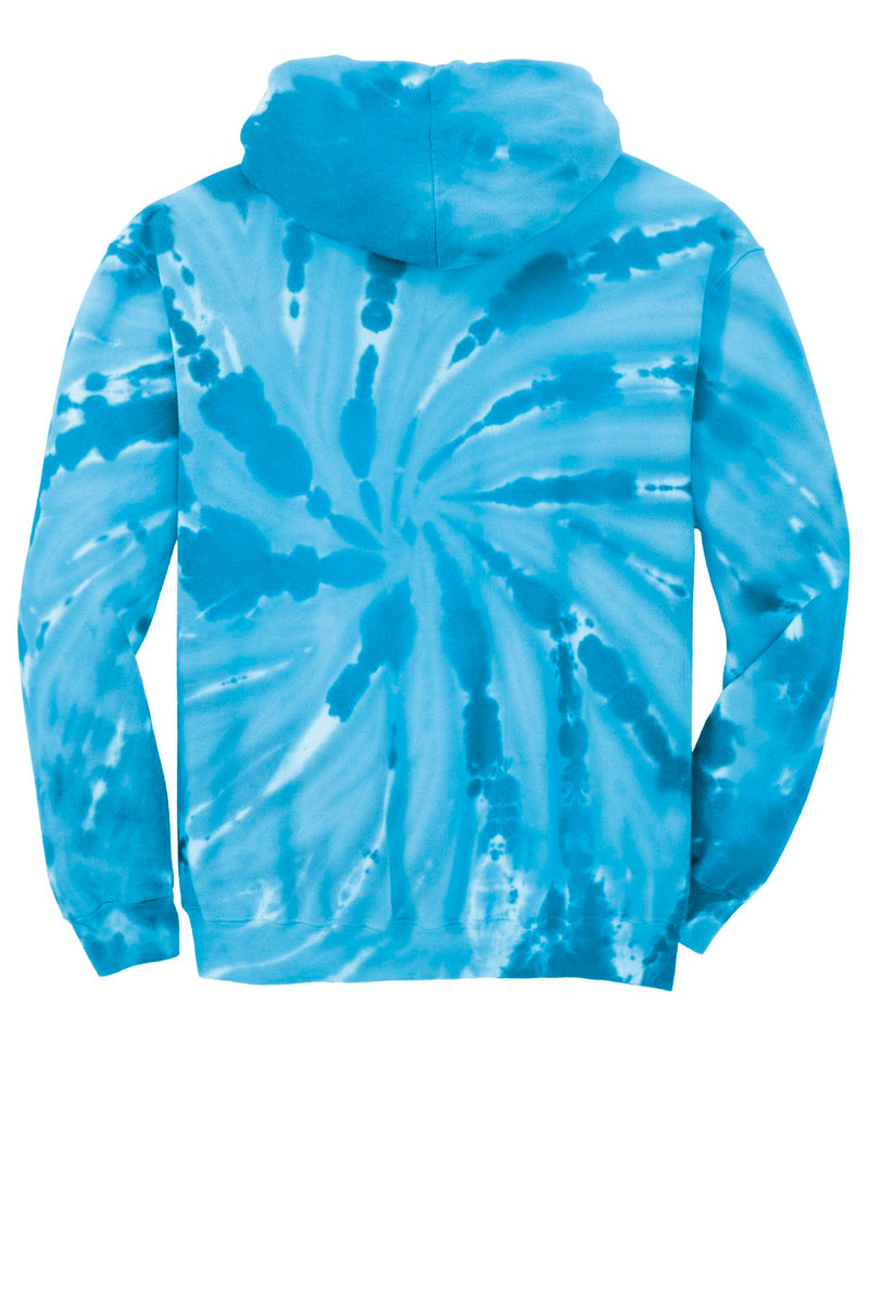 Port & Co Tie-Dye Pullover Hooded Sweatshirt - Turquoise